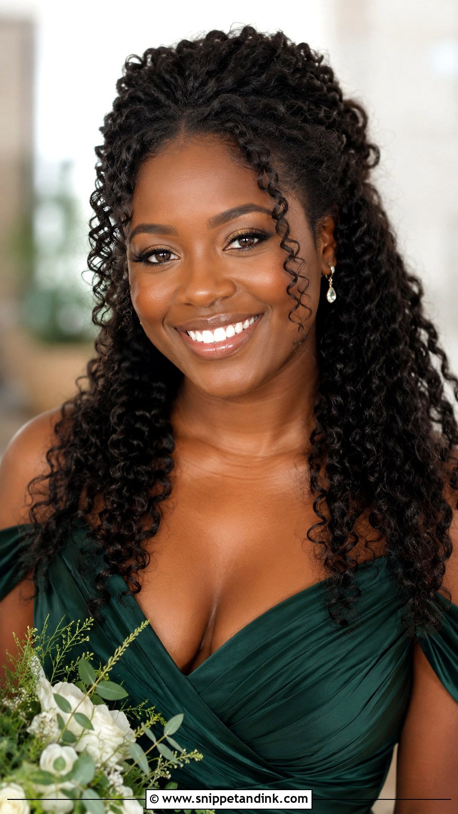 Natural Curls Bridesmaid Hairstyle - Snippet and Ink - 30 Bridesmaid Hairstyles for Long Hair
