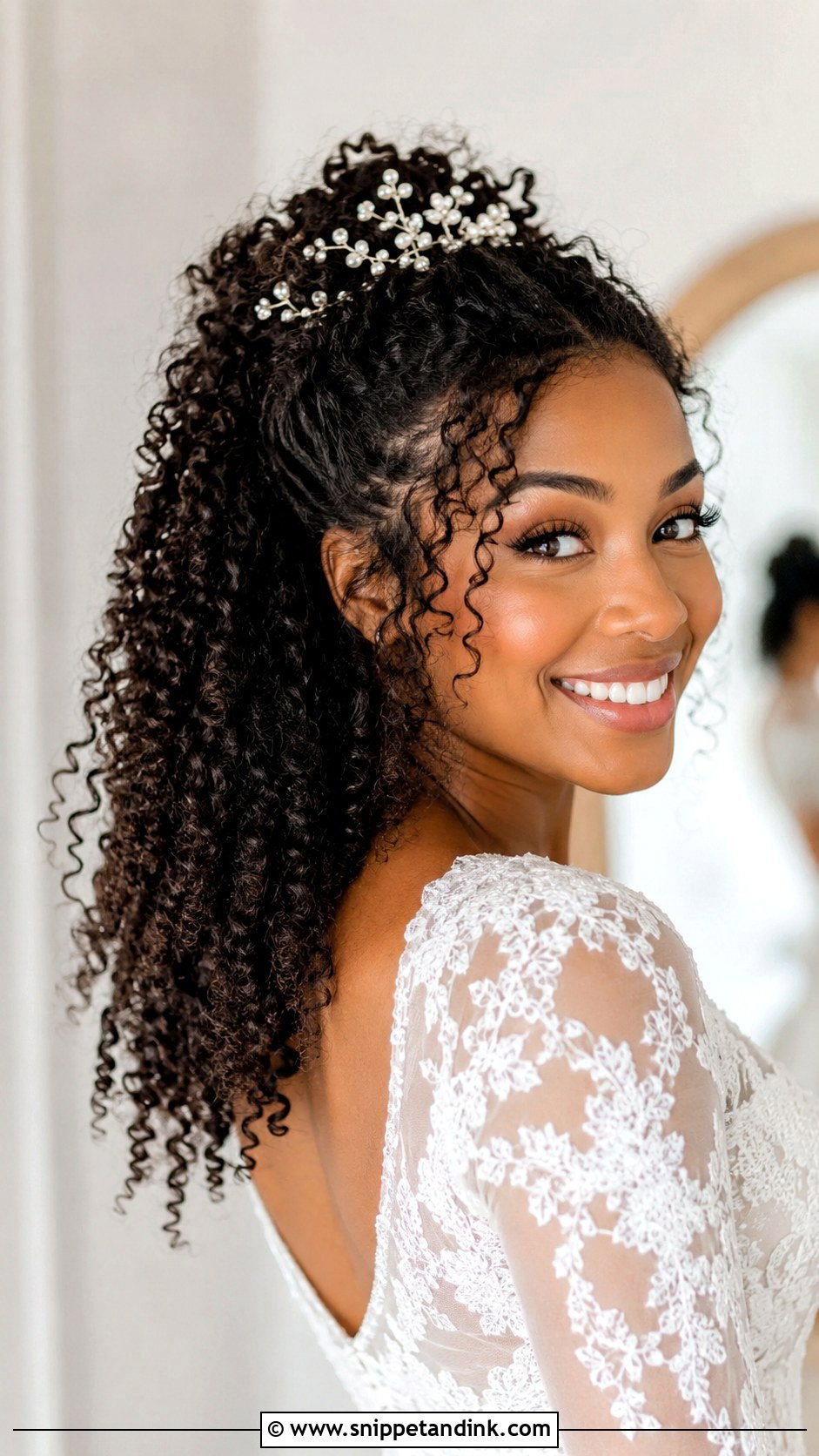 Natural Curls Half Up Half Down - Snippet and Ink - 20 Wedding Hair Styles Black Women