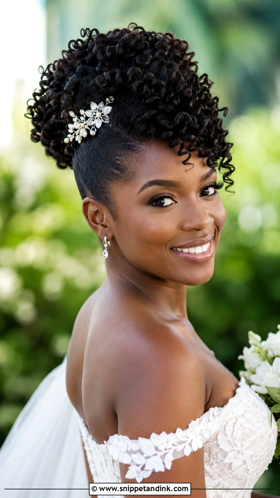 Natural Curls Updo - Snippet and Ink - 25 Summer Wedding Hair Ideas