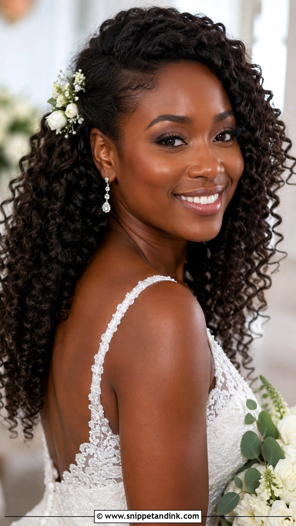 Natural Curls Worn Down - Snippet and Ink - 20 Simple Wedding Hairstyles Down