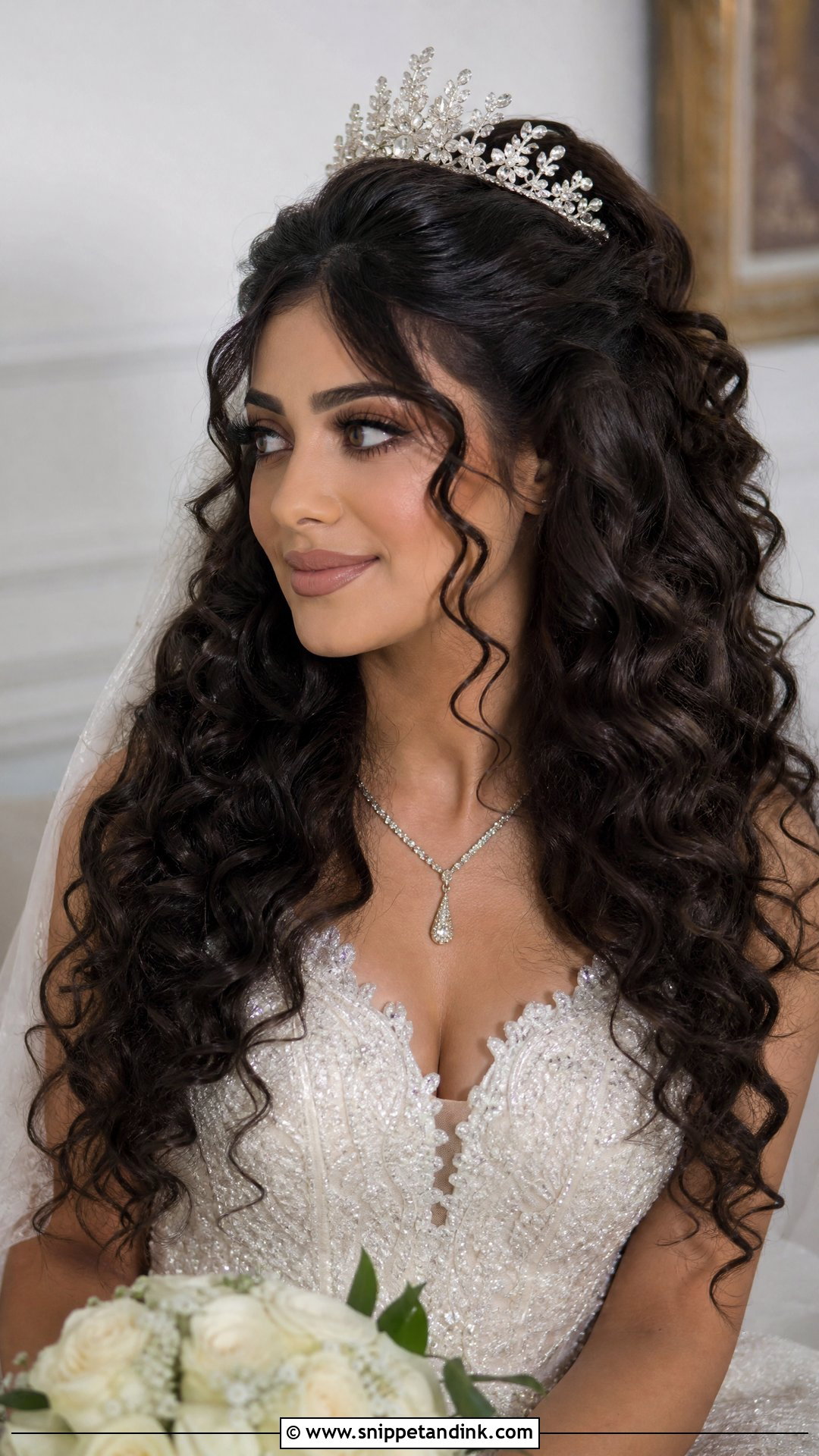 Natural Curly Bridal Hair With Tiara - Snippet and Ink - 15 Bridal Hair Natural Curls