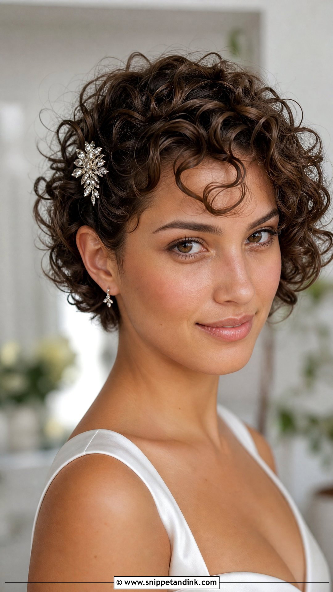 Natural Curly Bridal Short Hair - Snippet and Ink - 20 Natural Curly Bridal Hair Ideas