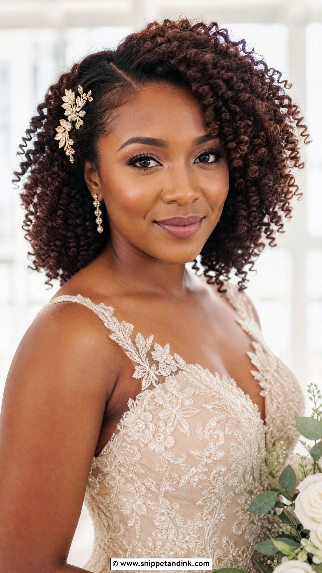 Natural Curly Bridal Twist Out - Snippet and Ink - 20 Natural Curly Bridal Hair Ideas