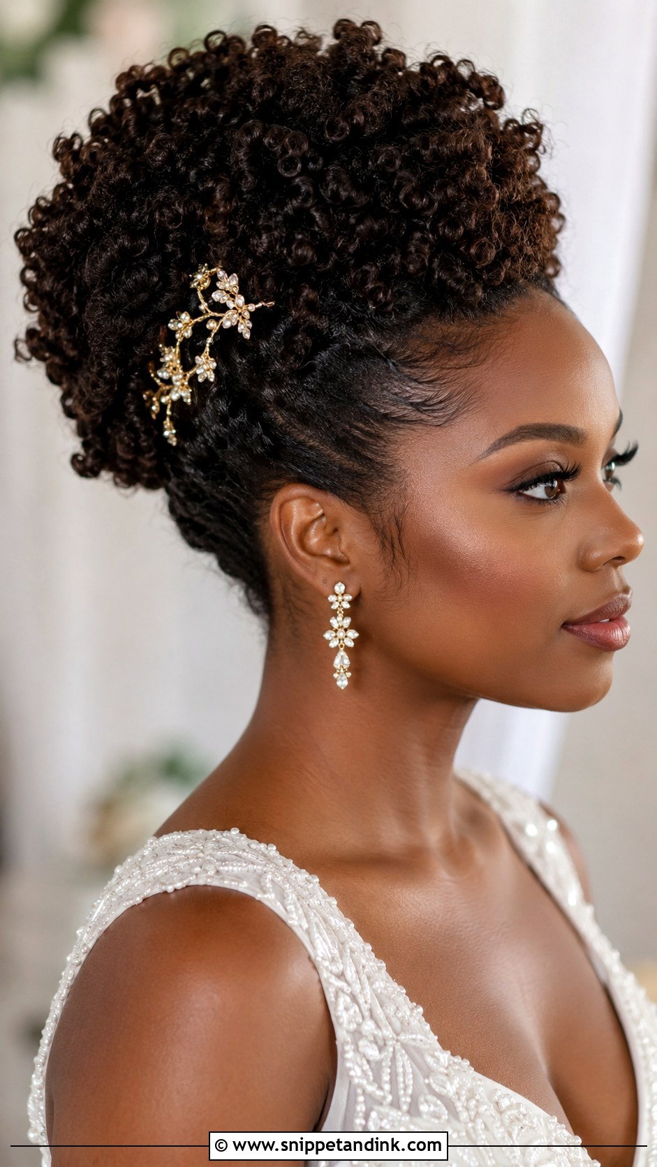 Natural Curly Bridal Updo - Snippet and Ink - 25 Brides Hair