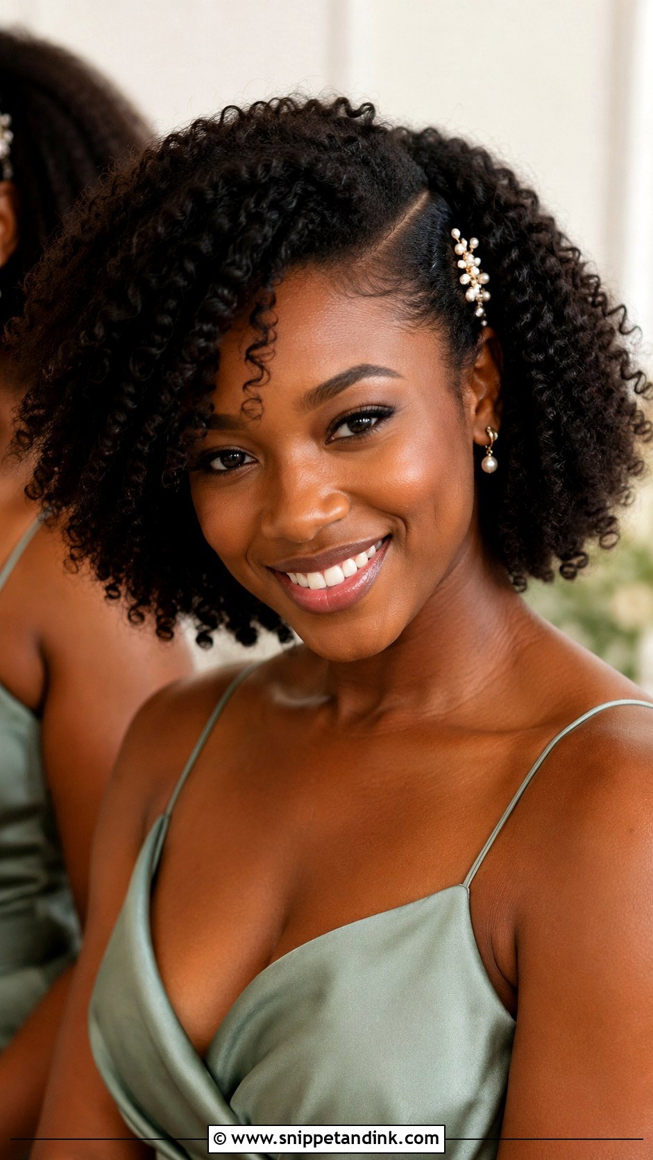 Natural Curly Bridesmaid Hair For Black Women - Snippet and Ink - 20 Bridesmaid Hair Black Ideas