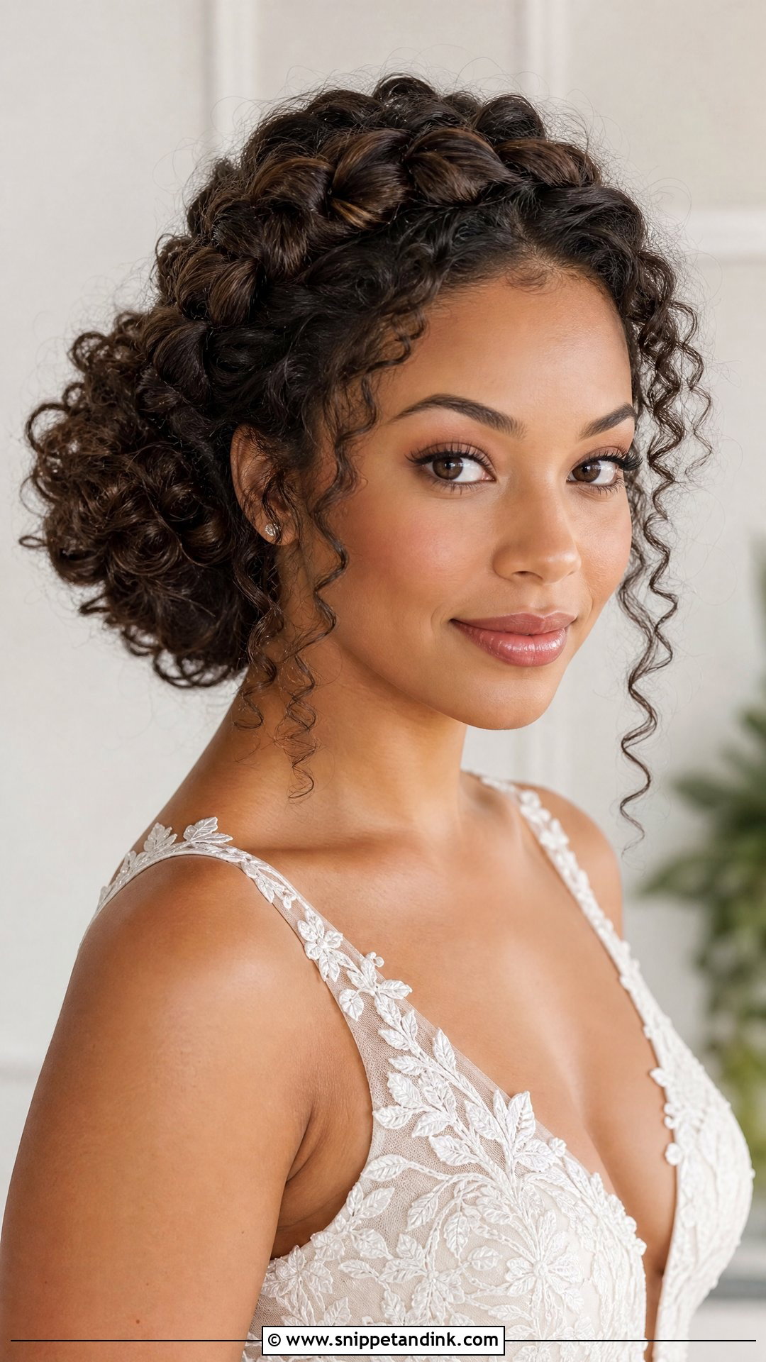 Natural Curly Crown Braid - Snippet and Ink - 15 Bridal Hair Natural Curls