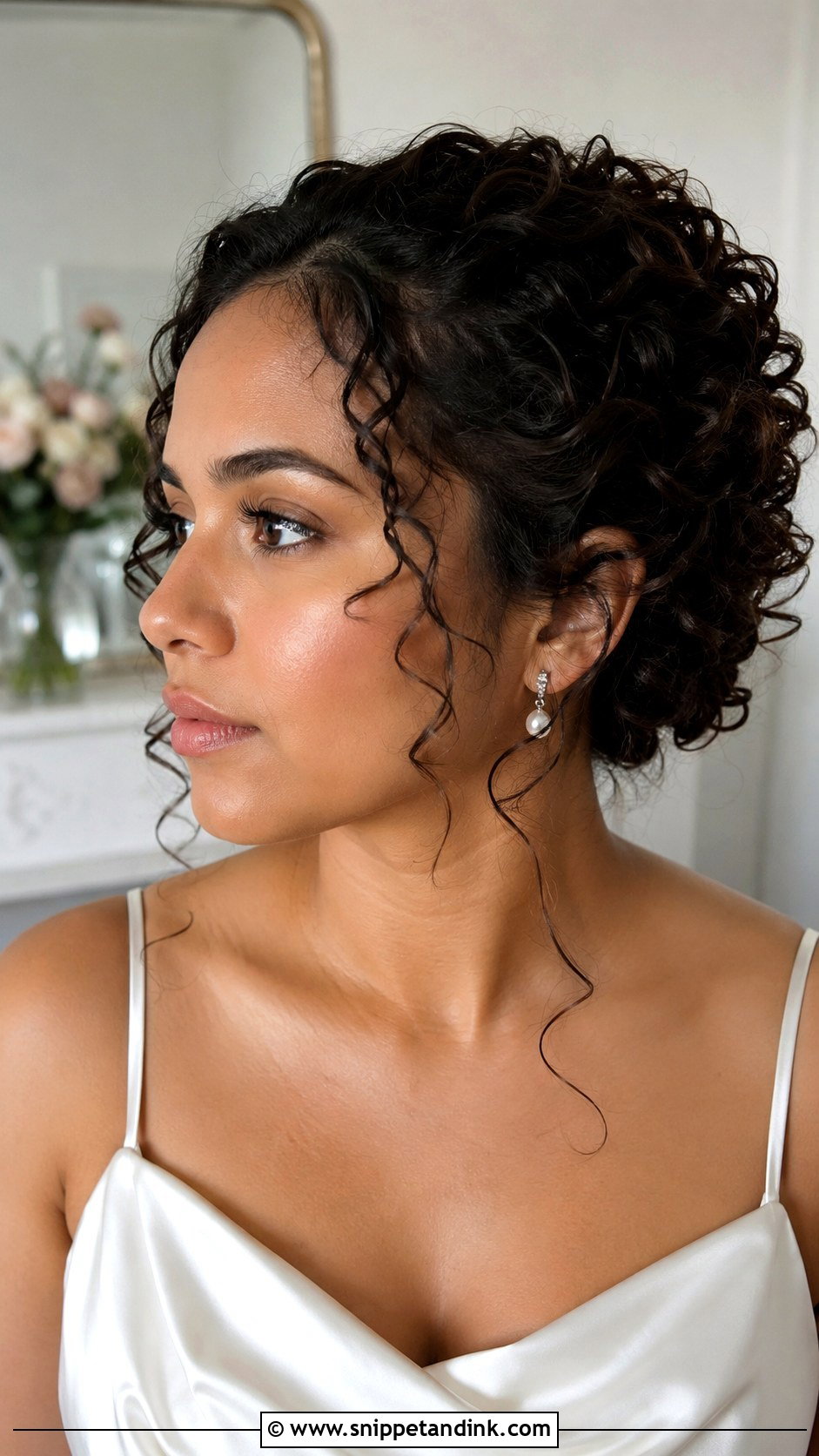 Natural Curly Hair Bridal Updo - Snippet and Ink - 15 Natural Curly Hair Bridal Hairstyles