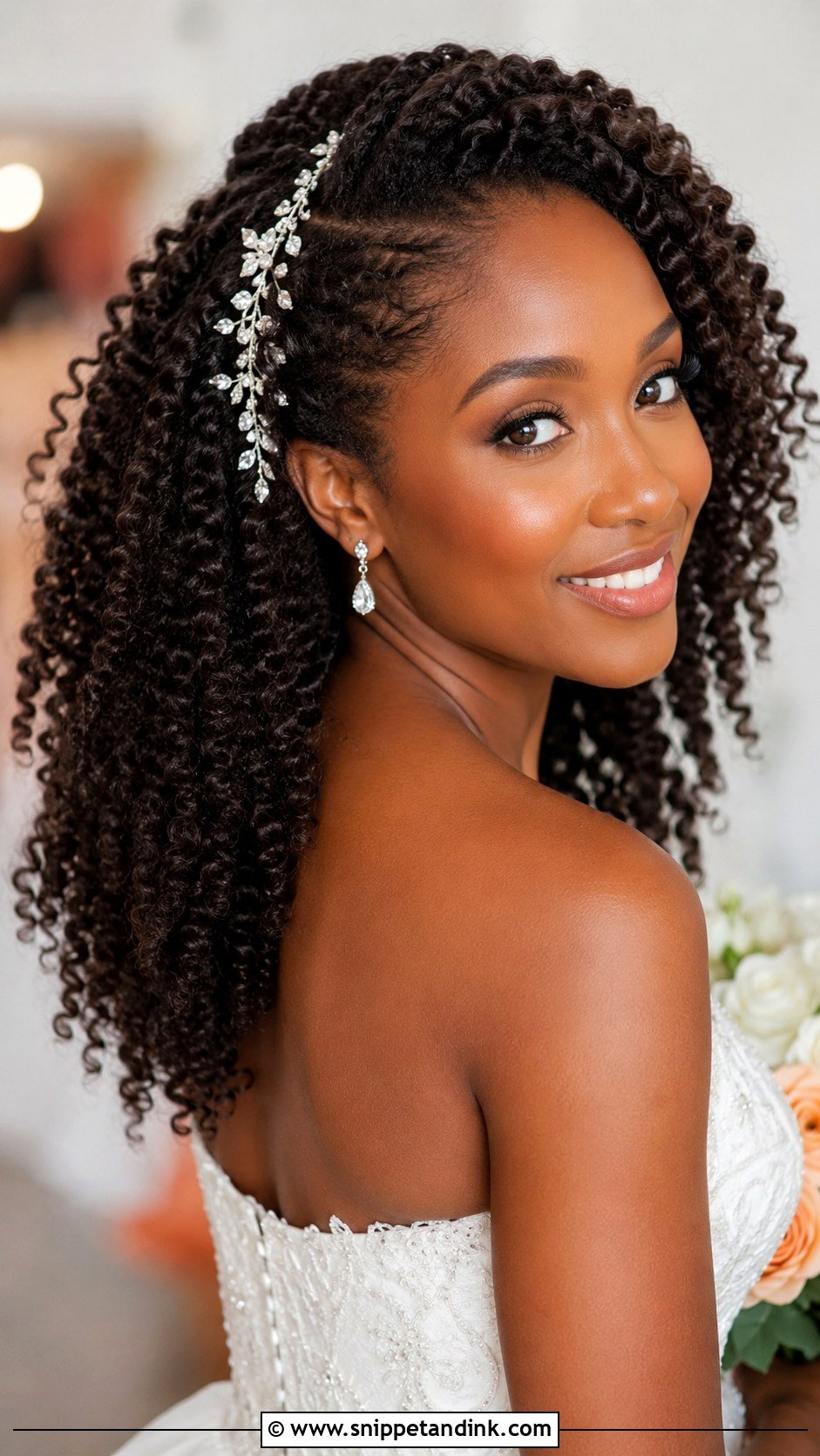 Natural Curly Hair Down - Snippet and Ink - 25 Wedding Curls