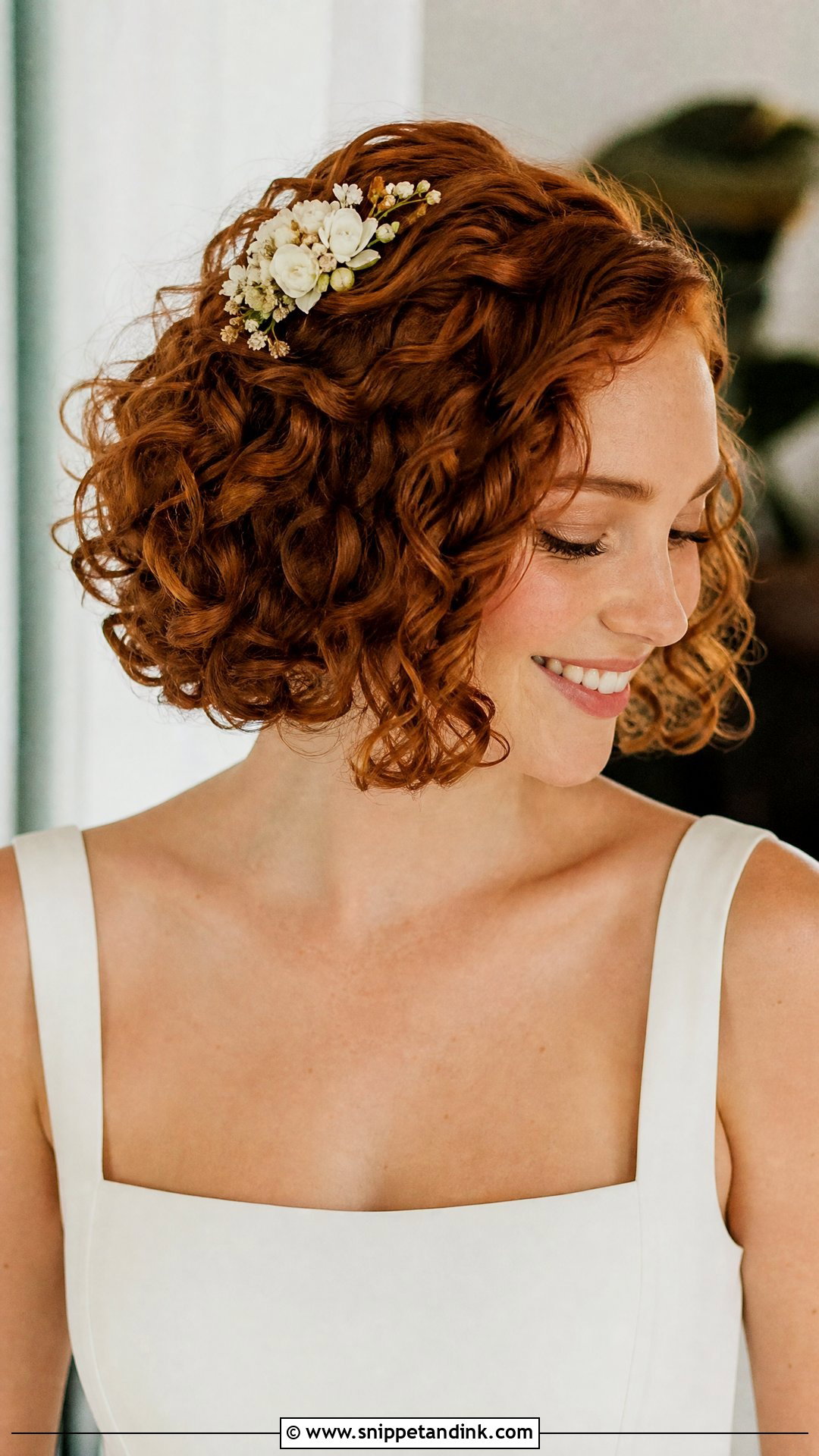 Natural Curly Hair Wedding Bob - Snippet and Ink - 20 Natural Curly Hair Wedding Hairstyles