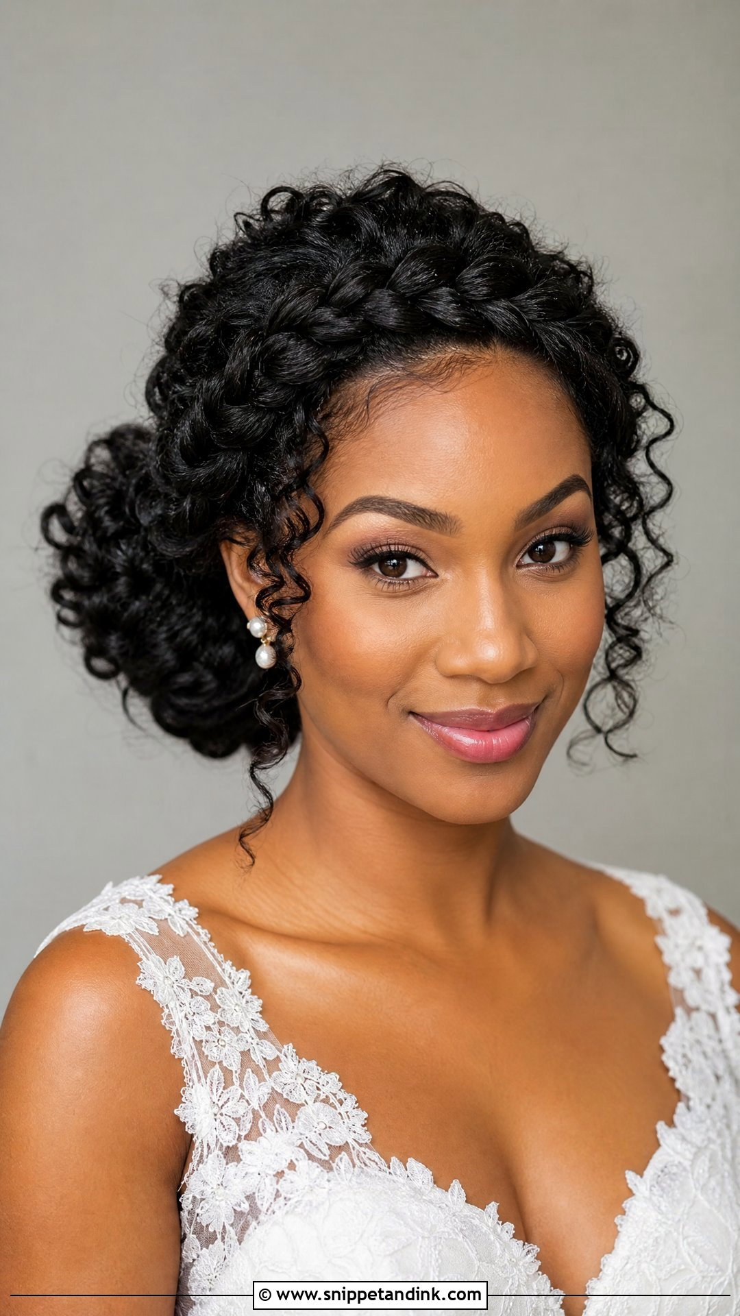 Natural Curly Hair Wedding Braid Crown - Snippet and Ink - 20 Natural Curly Hair Wedding Hairstyles
