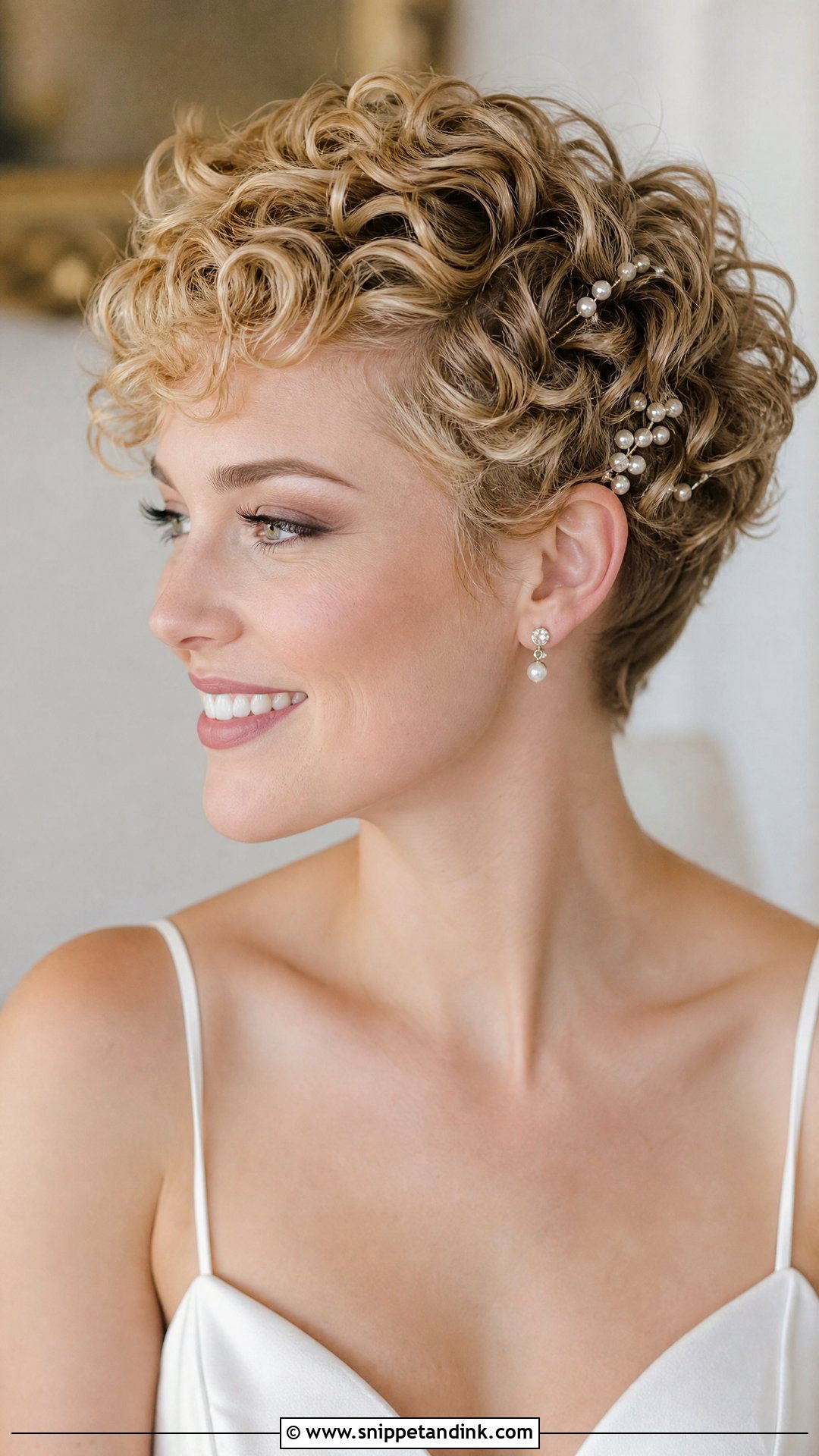 Natural Curly Hair Wedding Pixie - Snippet and Ink - 20 Natural Curly Hair Wedding Hairstyles