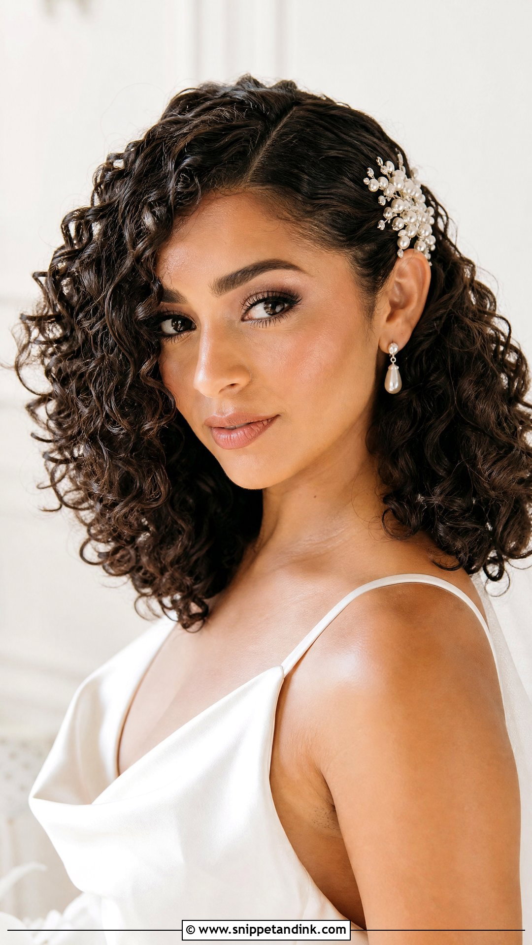 Natural Curly Hair Wedding Side Part - Snippet and Ink - 20 Natural Curly Hair Wedding Hairstyles