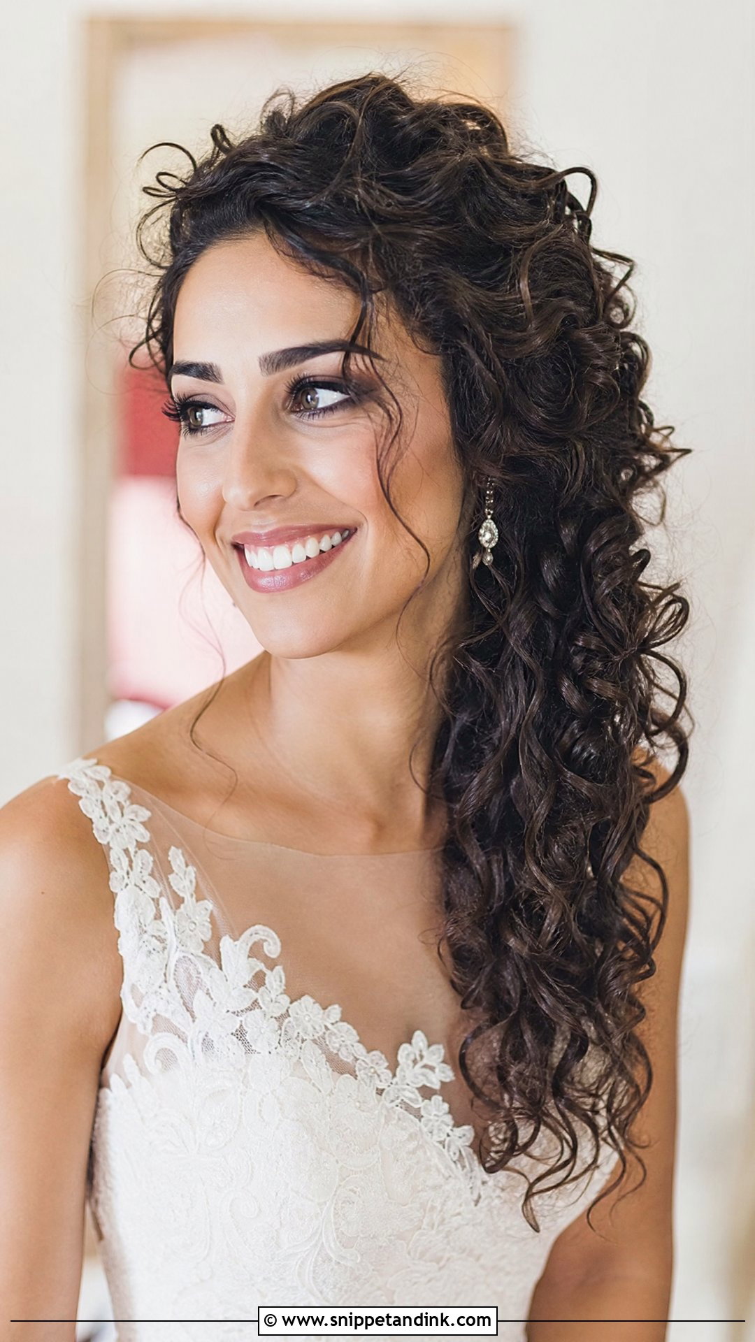 Natural Curly Hair Wedding Side Swept - Snippet and Ink - 20 Natural Curly Hair Wedding Hairstyles