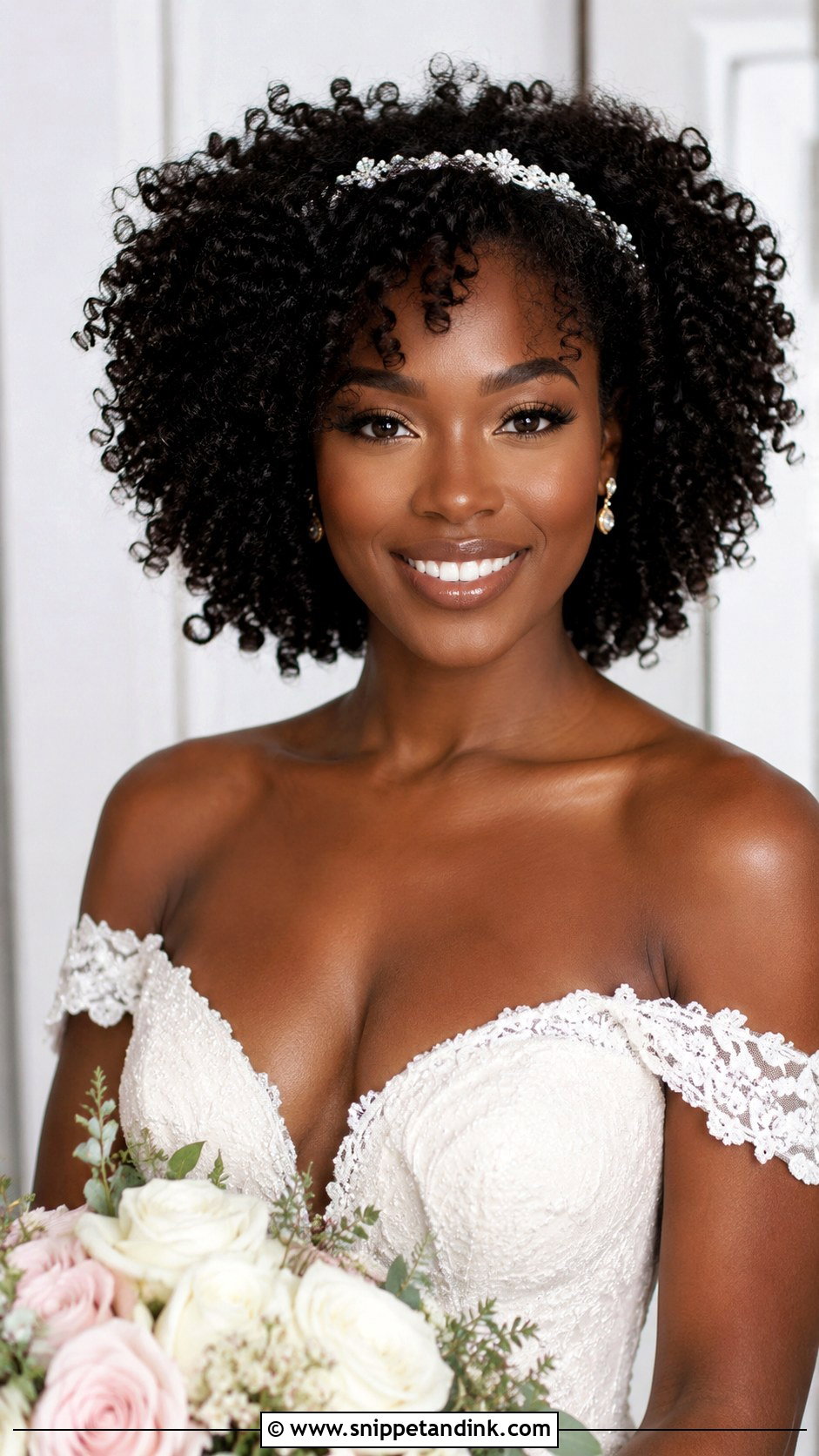 Natural Curly Hair Wedding Style - Snippet and Ink - 35 Bride Hairstyles