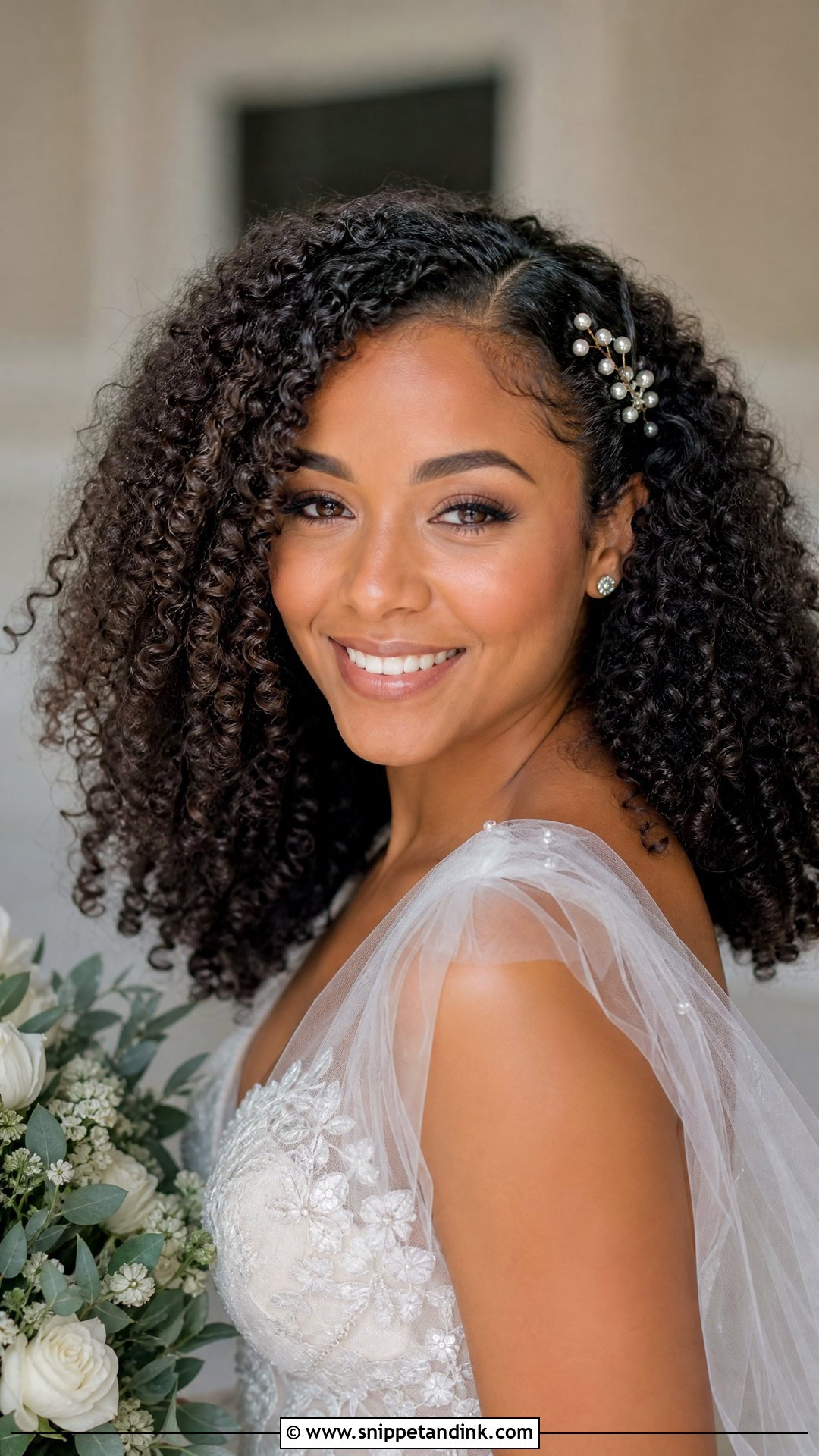 Natural Curly Hair Wedding Wash And Go - Snippet and Ink - 20 Natural Curly Hair Wedding Hairstyles
