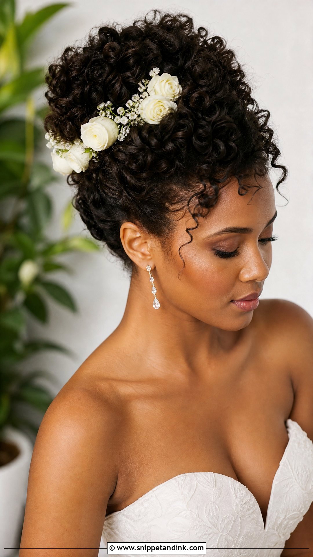 Natural Curly Updo - Snippet and Ink - 20 Wedding Hair Black Hair Ideas