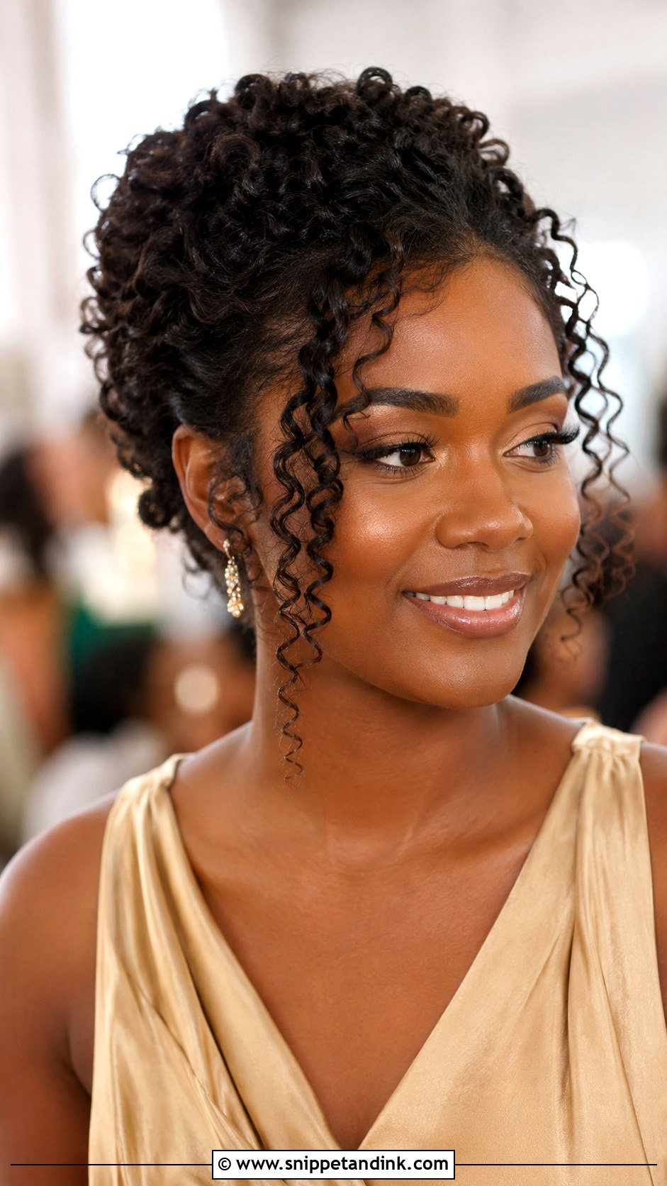 Natural Curly Updo Bridesmaid Hairstyle - Snippet and Ink - 30 Hairstyles for Weddings Bridesmaid