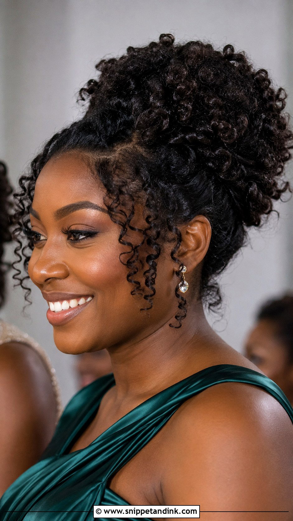 Natural Curly Updo For Wedding Guest Black Hair - Snippet and Ink - 15 Wedding Guest Hairstyles Black Hair