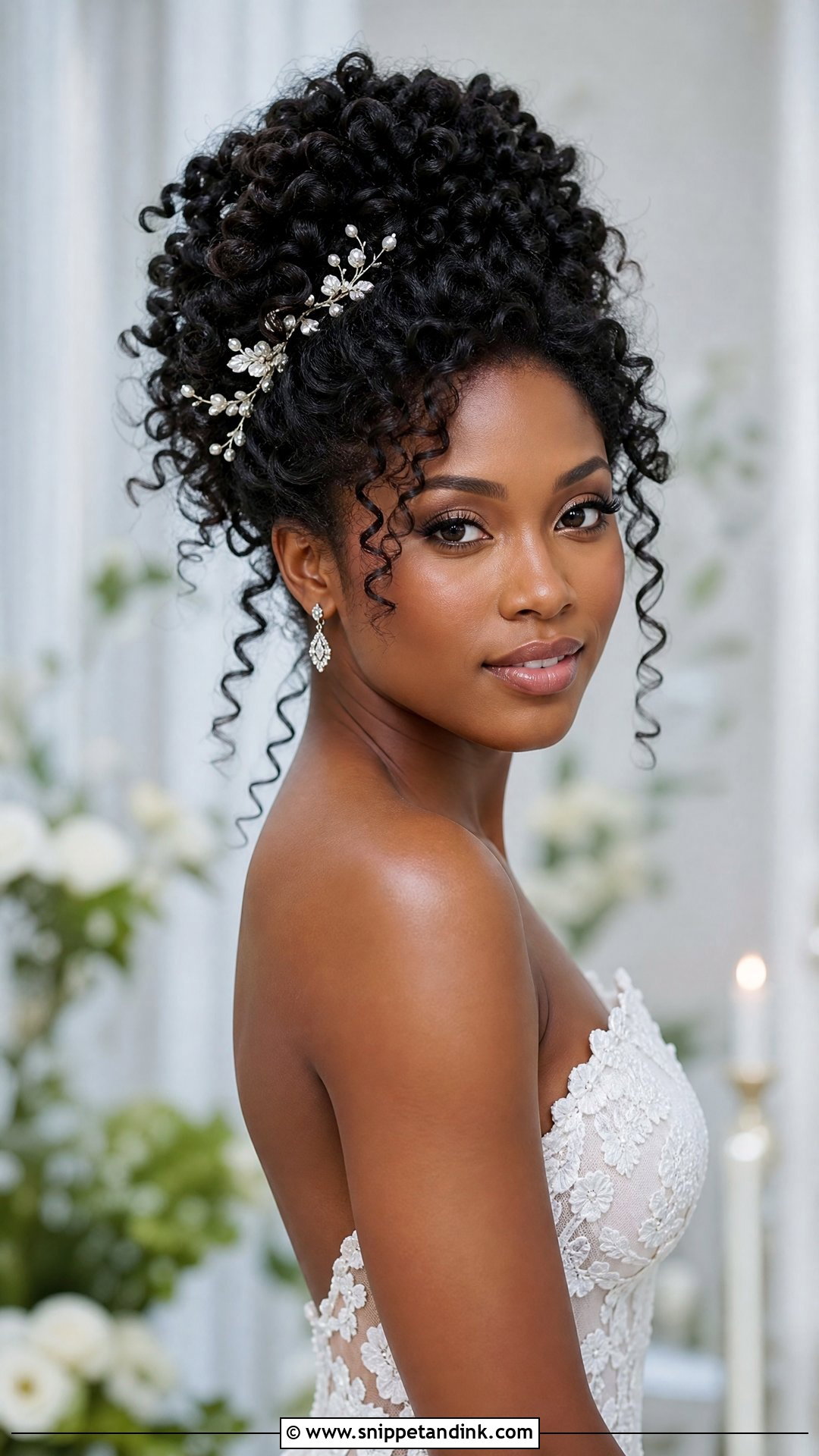 Natural Curly Updo for Black Brides - Snippet and Ink - 20 Curly Hairstyles Wedding the Bride