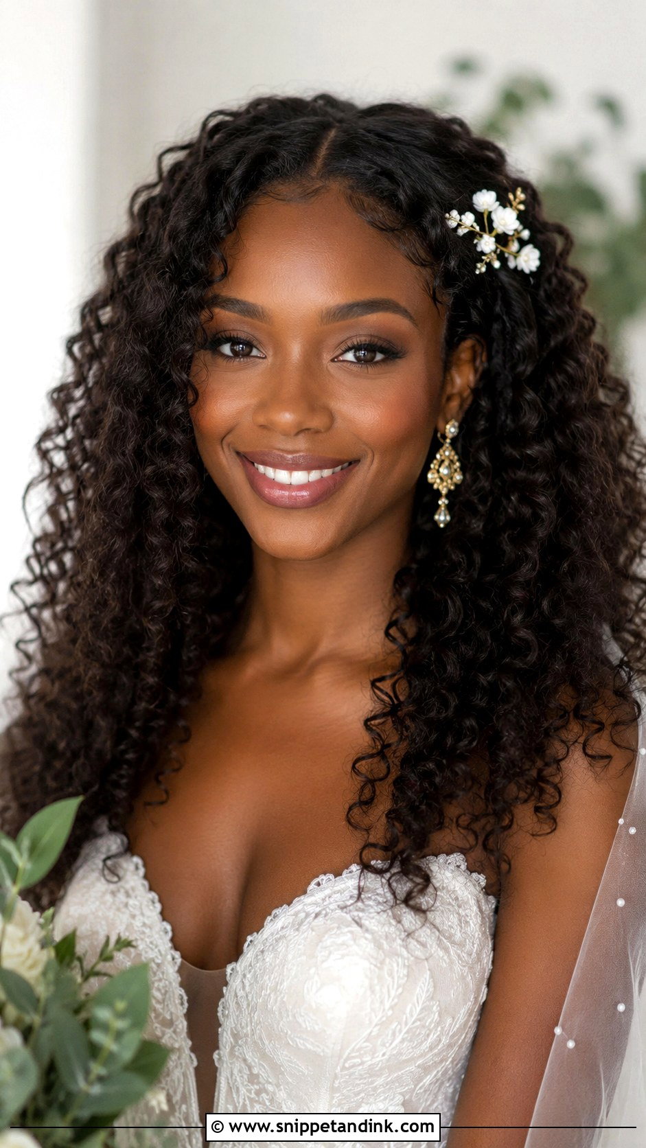 Natural Curly Wedding Hair Down - Snippet and Ink - 20 Hairstyles for Curly Hair for Wedding