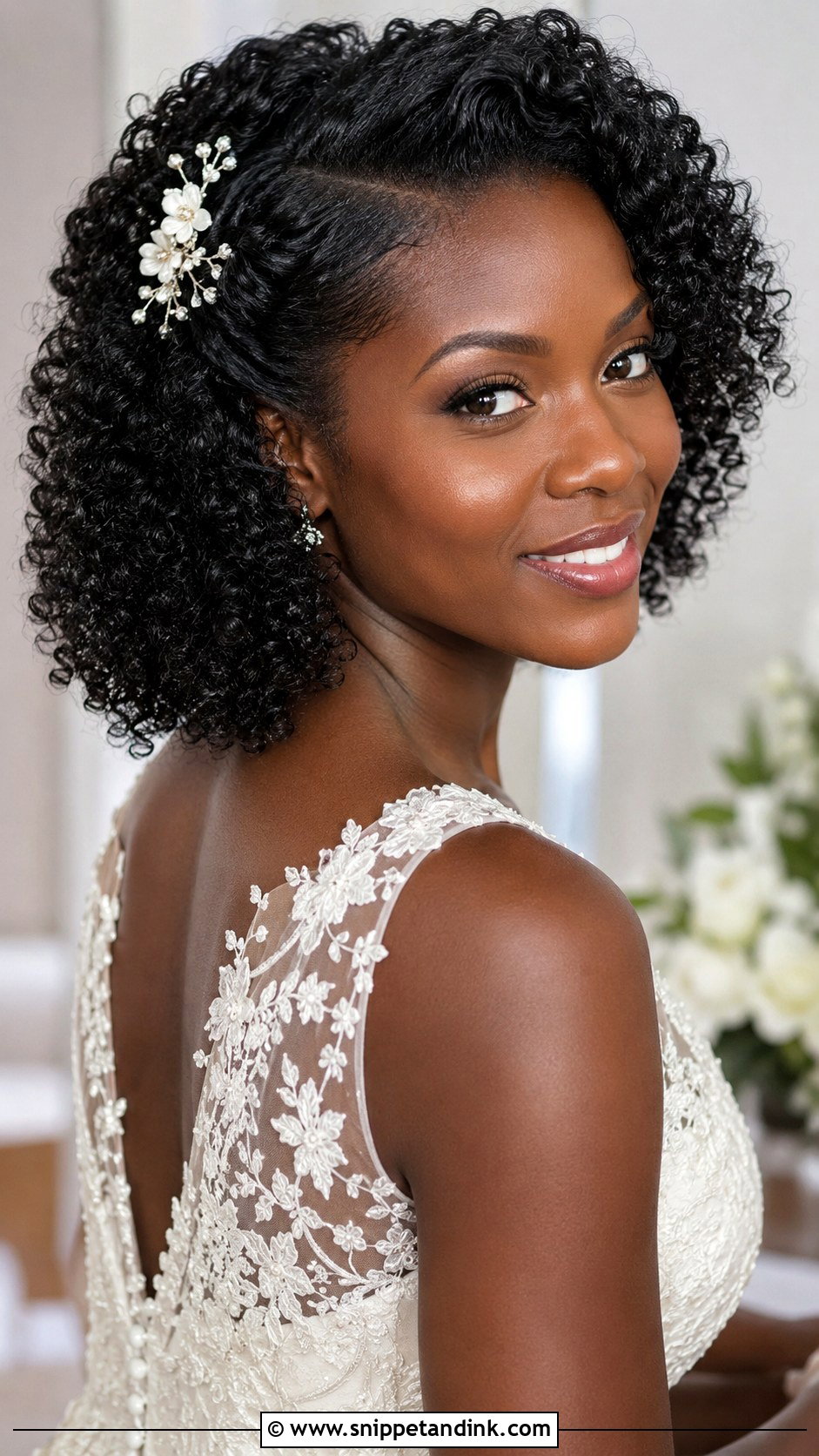 Natural Curly Wedding Hairstyle - Snippet and Ink - 15 Hair Inspiration for Wedding Ideas