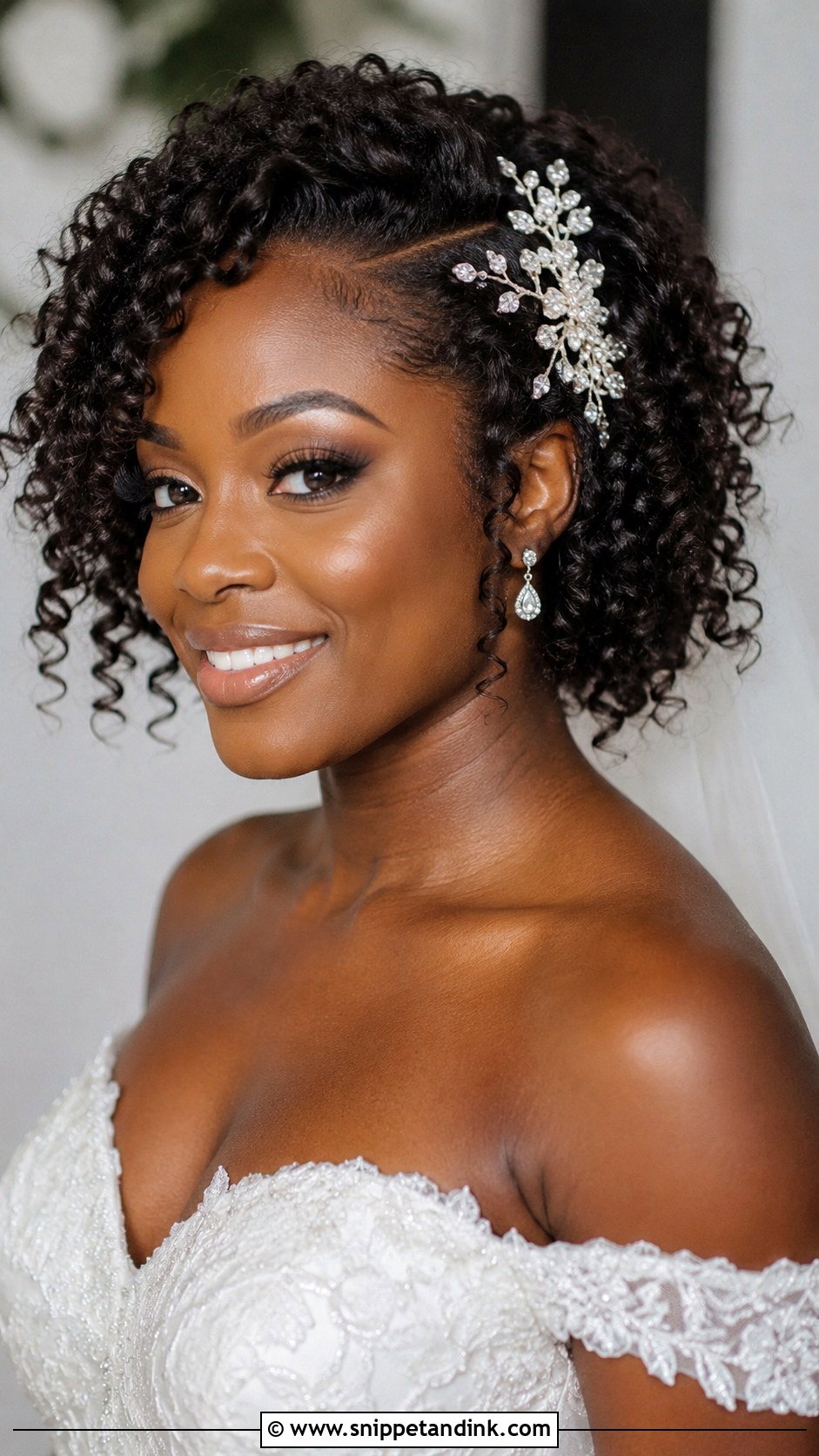 Natural Curly Wedding Hairstyle - Snippet and Ink - 30 Wedding Day Hair Ideas