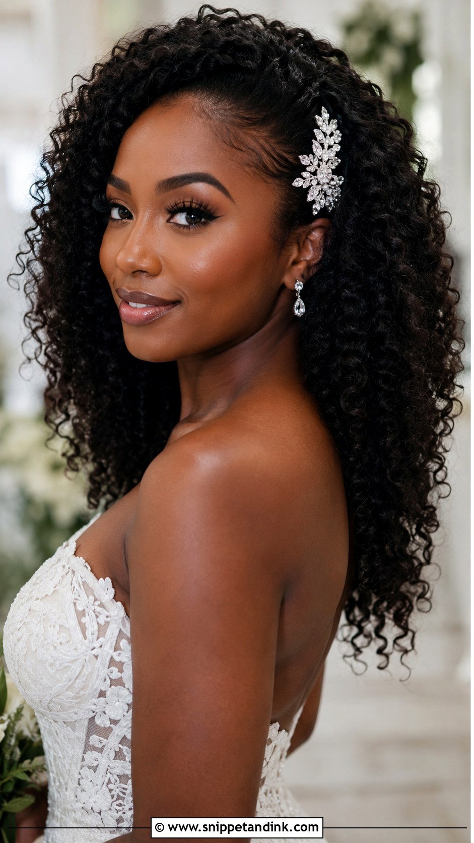 Natural Curly Wedding Hairstyle - Snippet and Ink - 30 Wedding Hairstyles Down