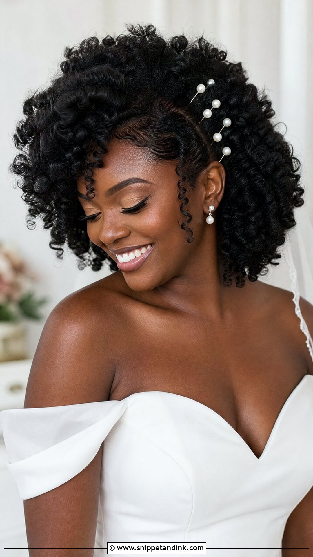 Natural Curly Wedding Hairstyle - Snippet and Ink - 15 Curls Wedding Hairstyle