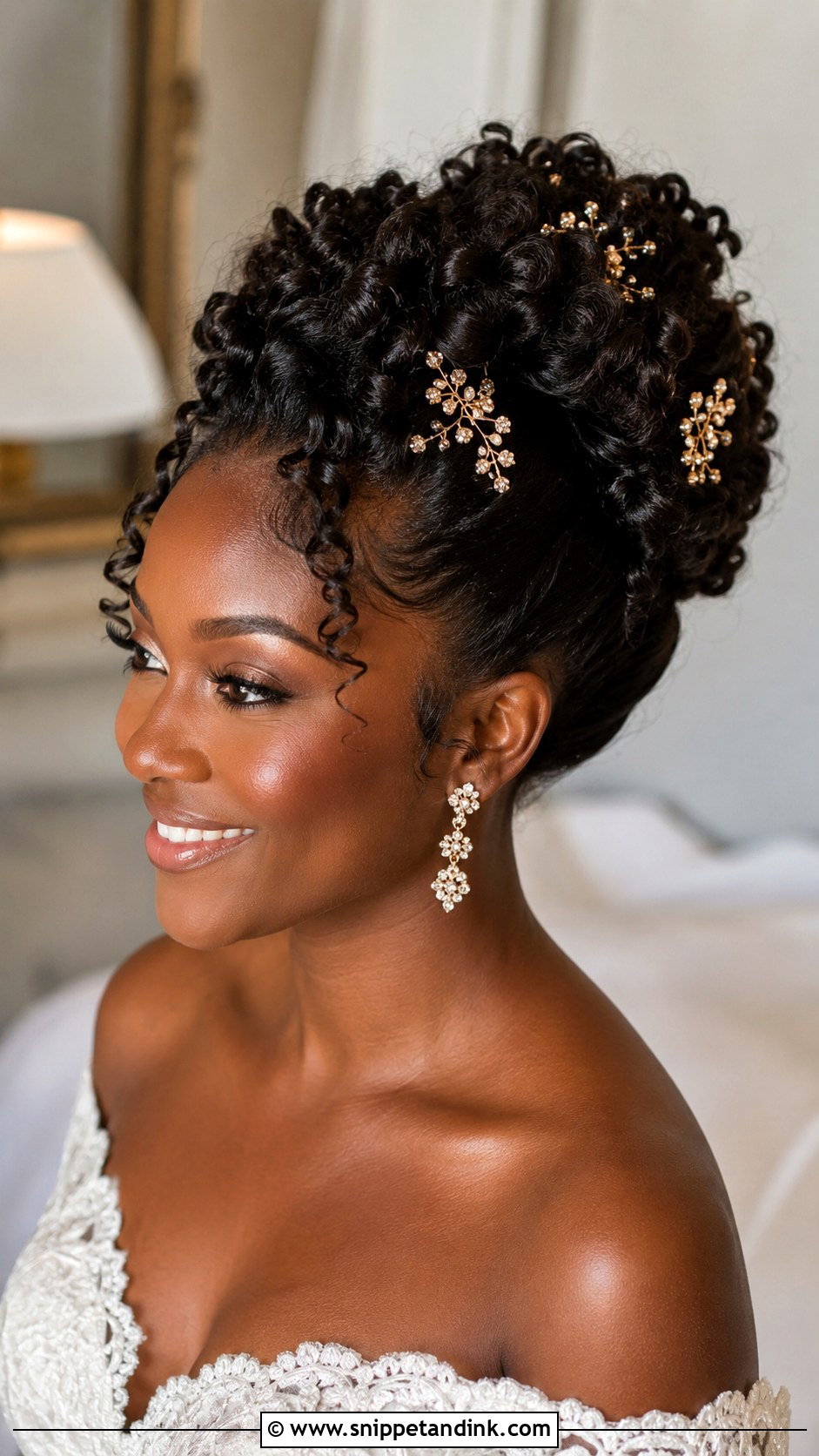 Natural Curly Wedding Updo - Snippet and Ink - 15 Wedding Updos for Curly Hair
