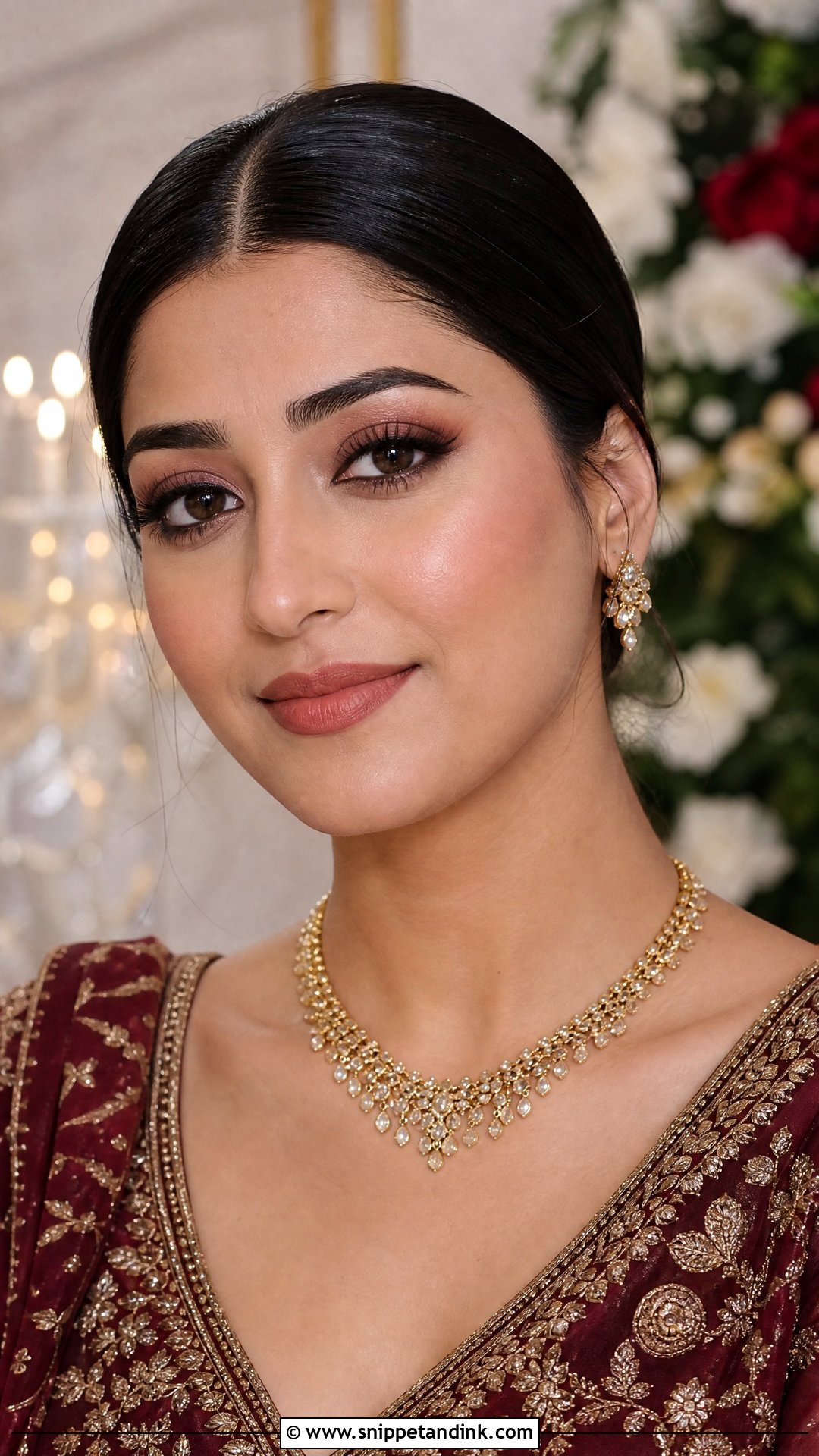 Natural Desi Bridal Makeup With Matte Skin - Snippet and Ink - 20 Natural Desi Bridal Makeup Ideas