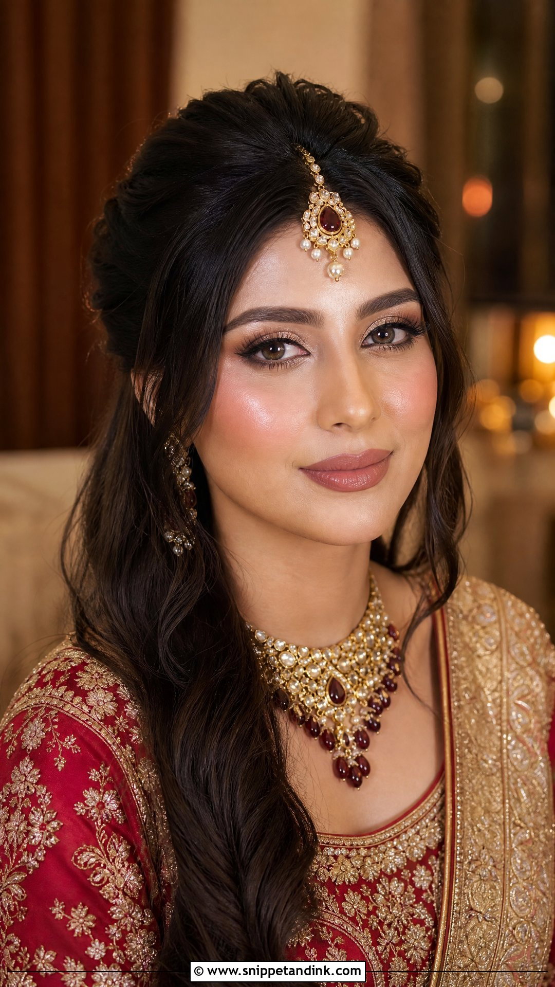 Natural Desi Bridal Makeup With Nude Lips - Snippet and Ink - 20 Natural Desi Bridal Makeup Ideas