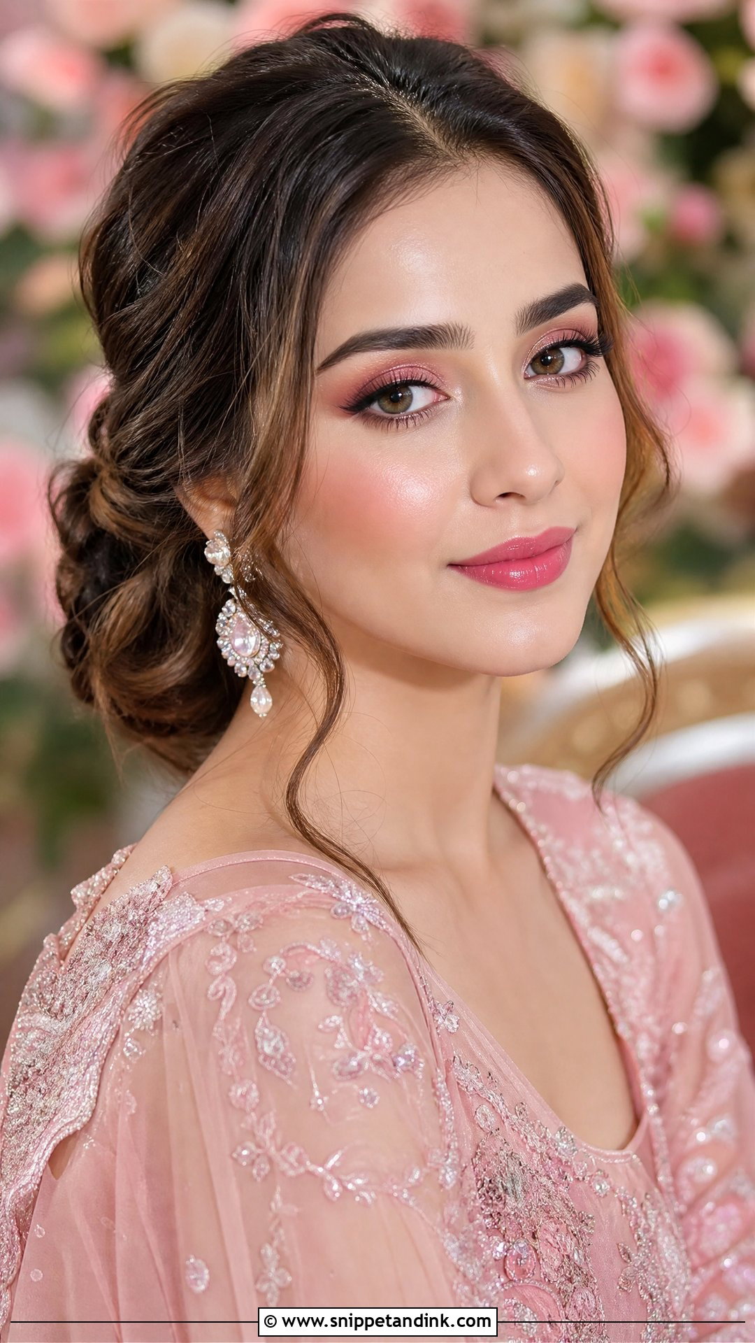 Natural Desi Bridal Makeup With Pink Tones - Snippet and Ink - 20 Natural Desi Bridal Makeup Ideas