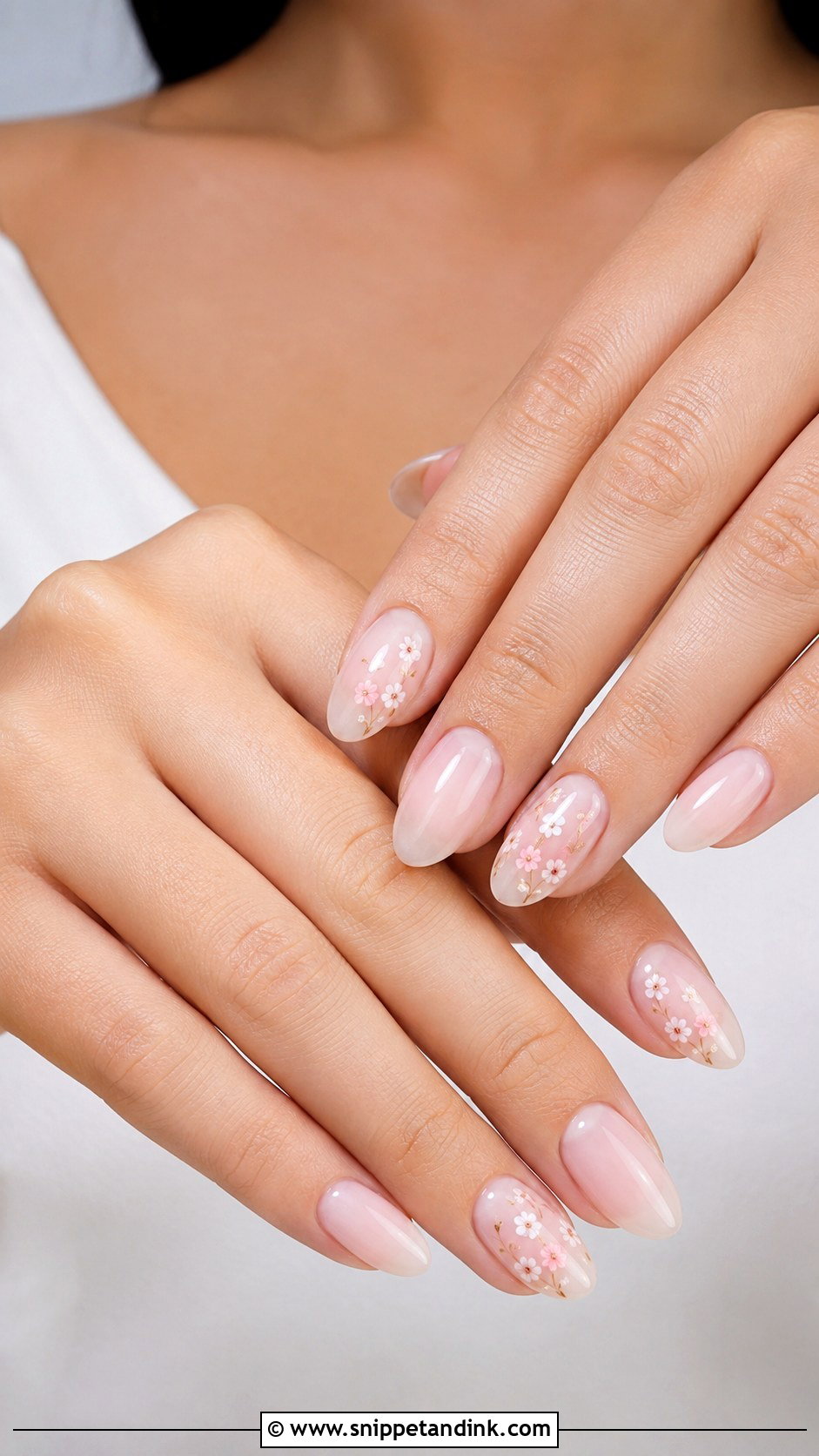Natural Floral Bridal Nails - Snippet and Ink - 20 Natural Wedding Nails for Bride