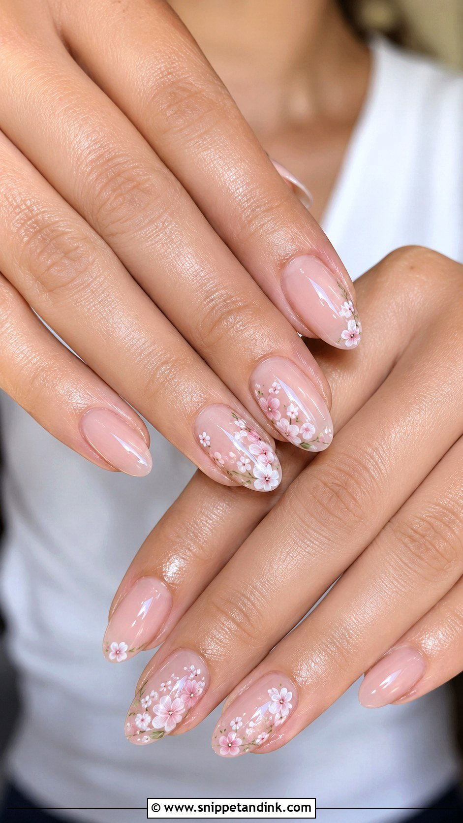 Natural Floral Wedding Nails - Snippet and Ink - 20 Natural Nails for Wedding