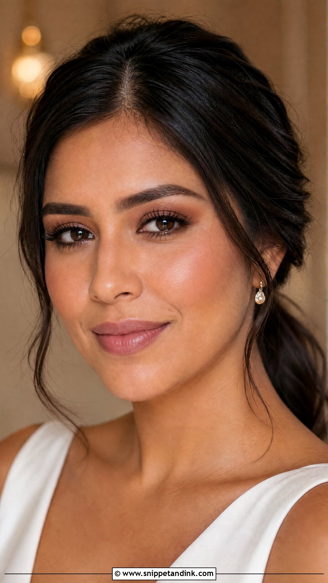 Natural Glam Bridal Makeup With Brown Liner - Snippet and Ink - 25 Natural Glam Bridal Makeup Ideas