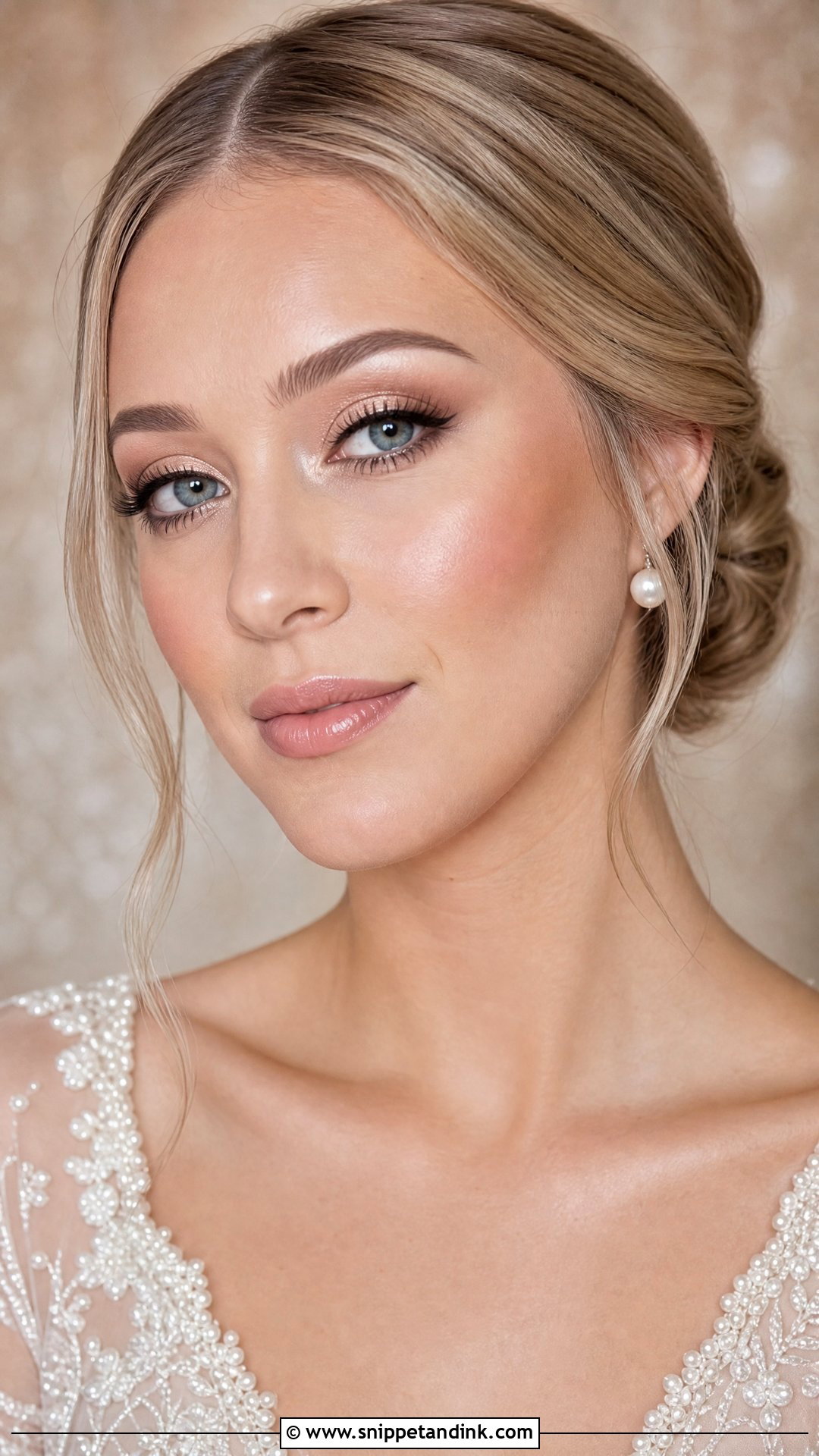 Natural Glam Bridal Makeup With Champagne Eyes - Snippet and Ink - 25 Natural Glam Bridal Makeup Ideas