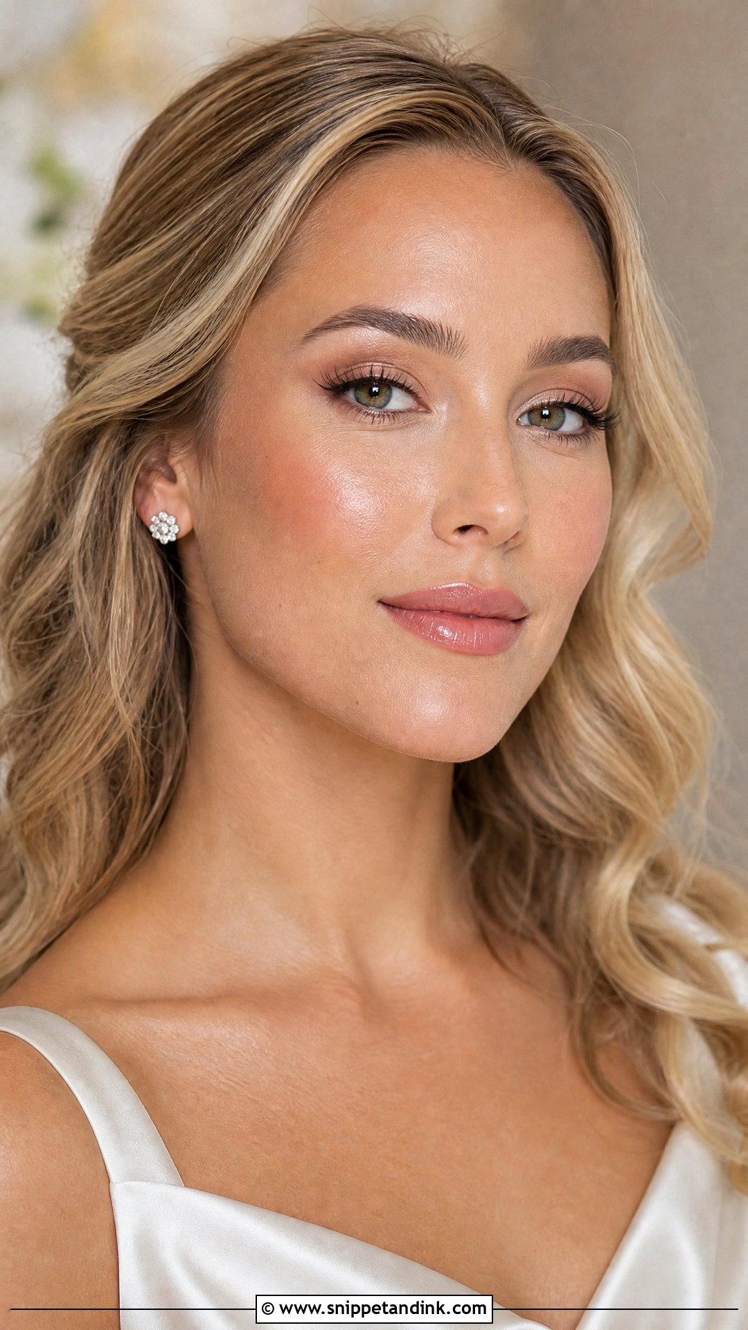 Natural Glam Bridal Makeup With Dewy Skin - Snippet and Ink - 25 Natural Glam Bridal Makeup Ideas