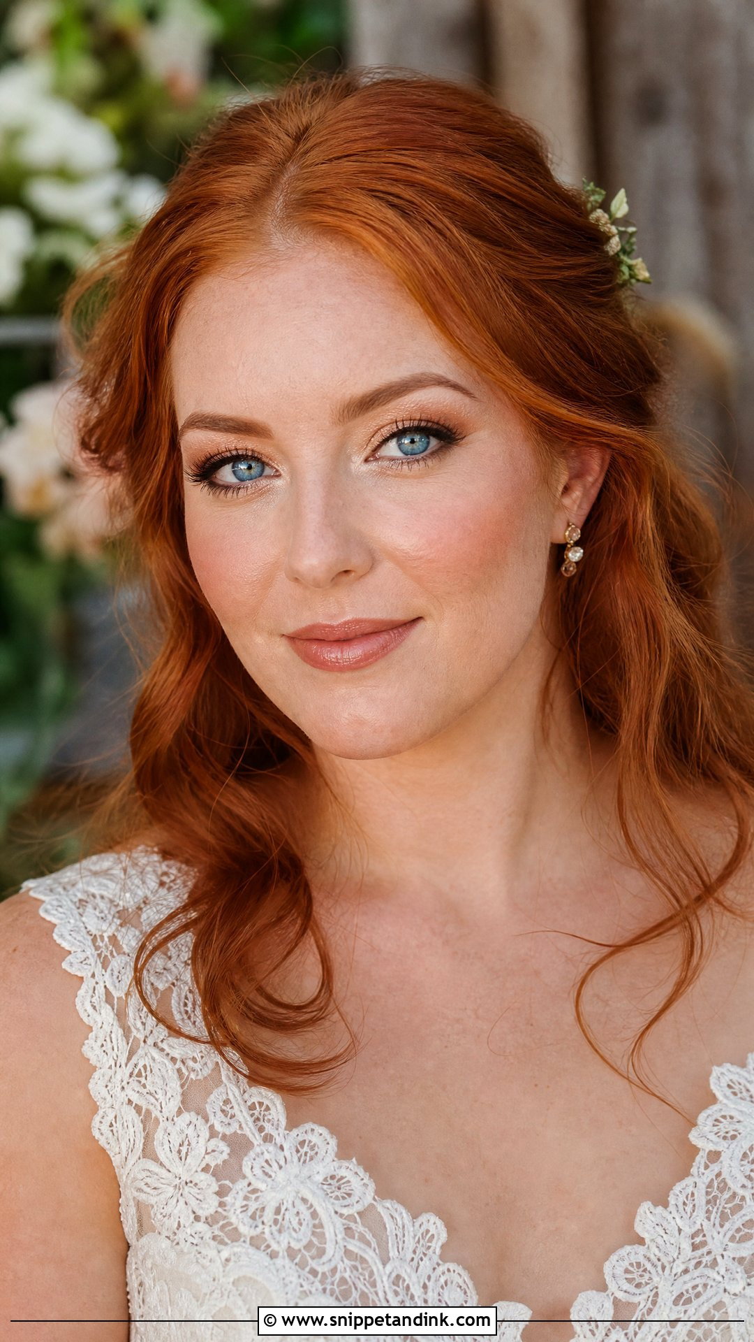 Natural Glam Wedding Makeup For Red Hair And Blue Eyes - Snippet and Ink - 25 Natural Glam Wedding Makeup for Blue Eyes