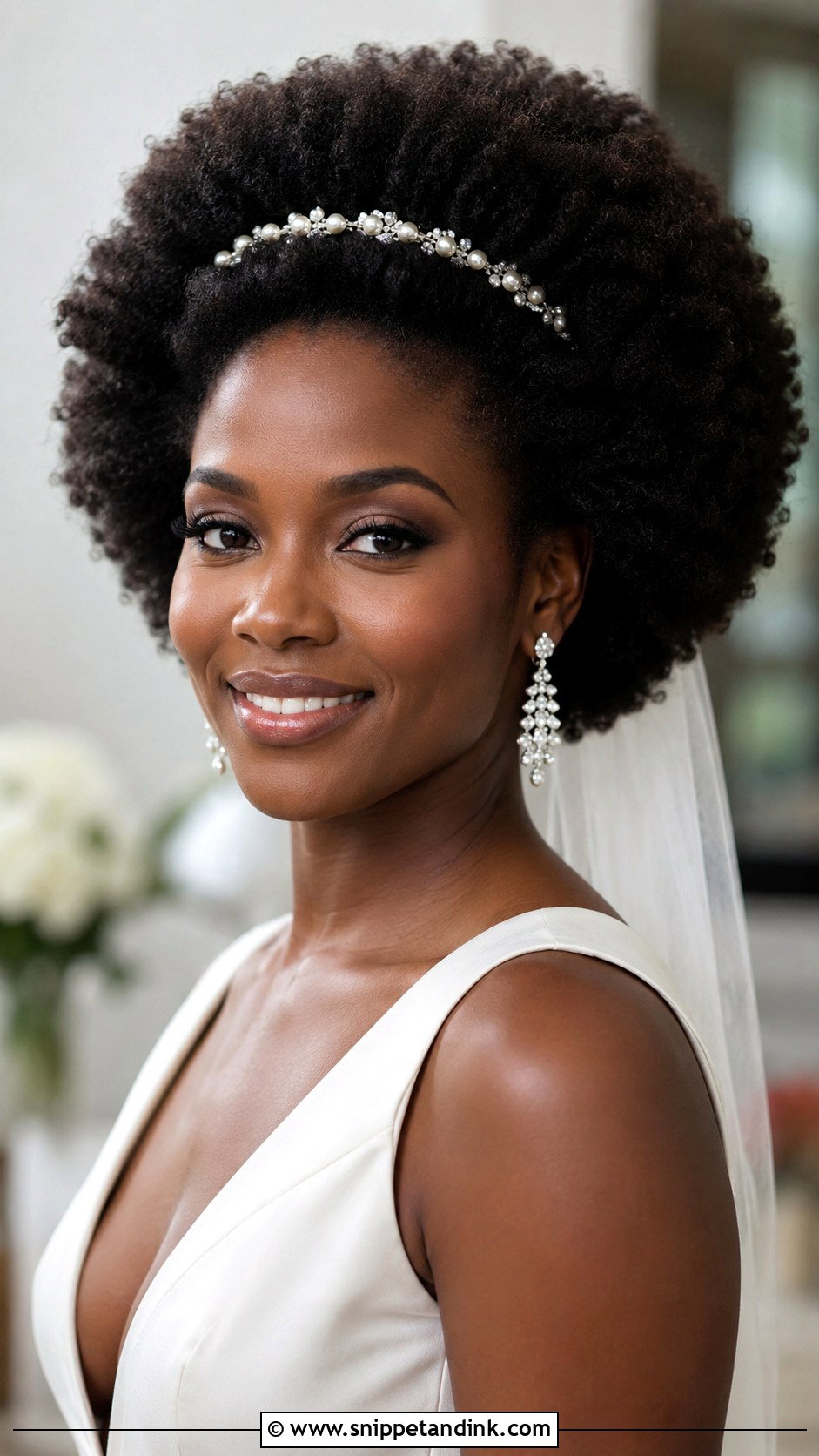 Natural Hair Afro Wedding Hairstyle - Snippet and Ink - 15 Wedding Hairstyles for Natural Hair Black Bride Bridal Style