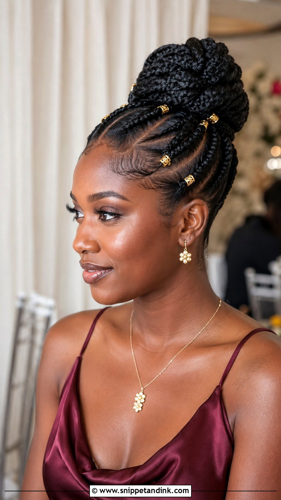 Natural Hair Braided Bun For Wedding Guest - Snippet and Ink - 15 Natural Hair Styles for Wedding Guests