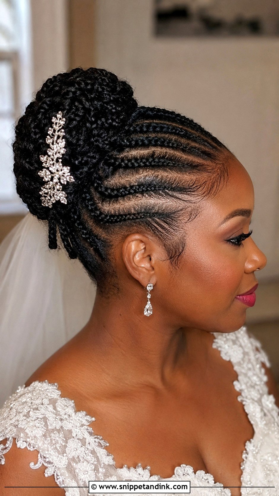 Natural Hair Bridal Braided Bun - Snippet and Ink - 15 Natural Hair Bridal Styles