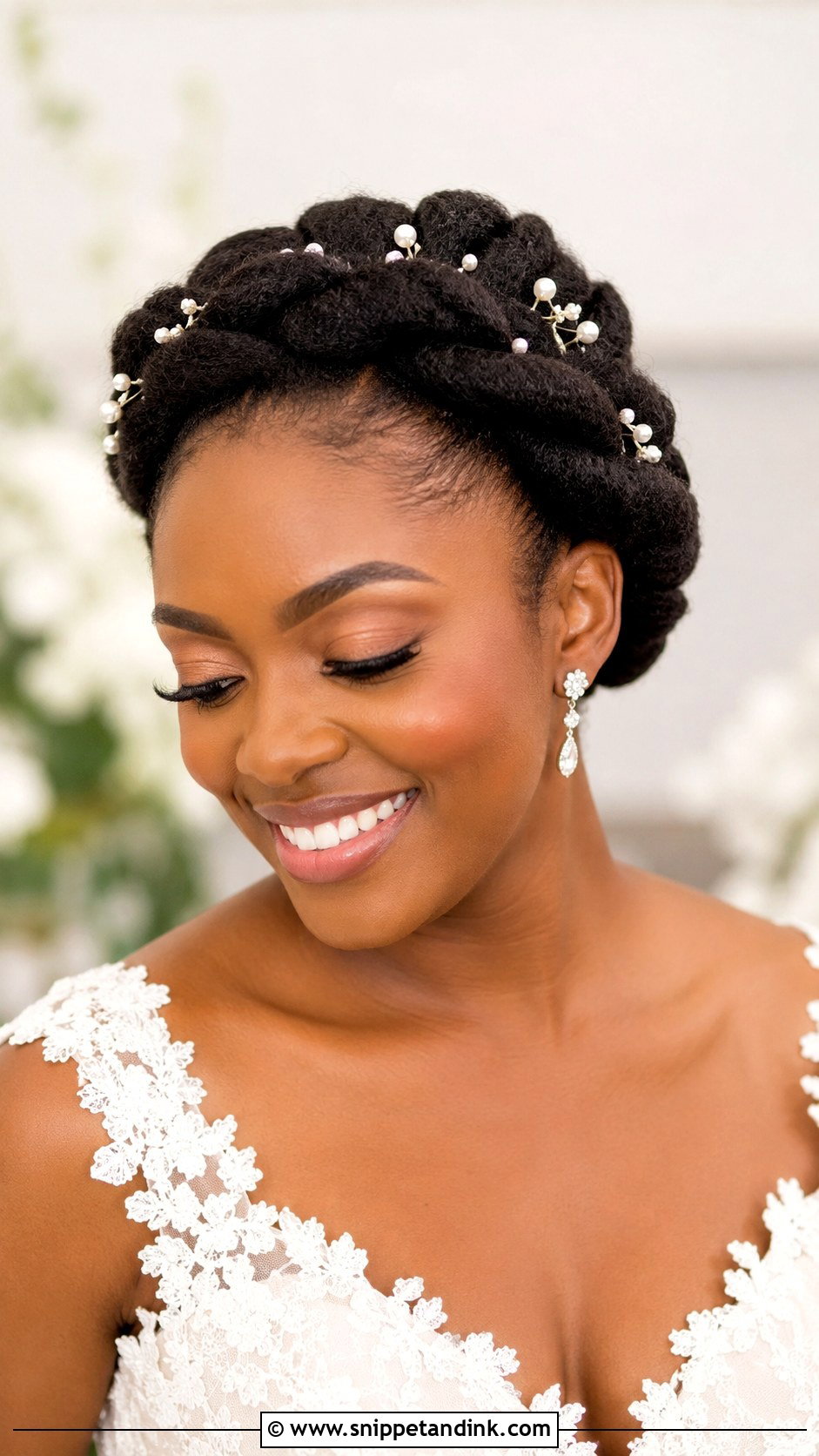 Natural Hair Bridal Crown Twist - Snippet and Ink - 15 Natural Hair Bridal Styles