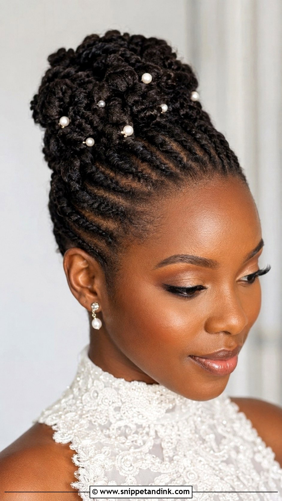 Natural Hair Bridal Flat Twist Updo - Snippet and Ink - 15 Natural Hair Bridal Styles