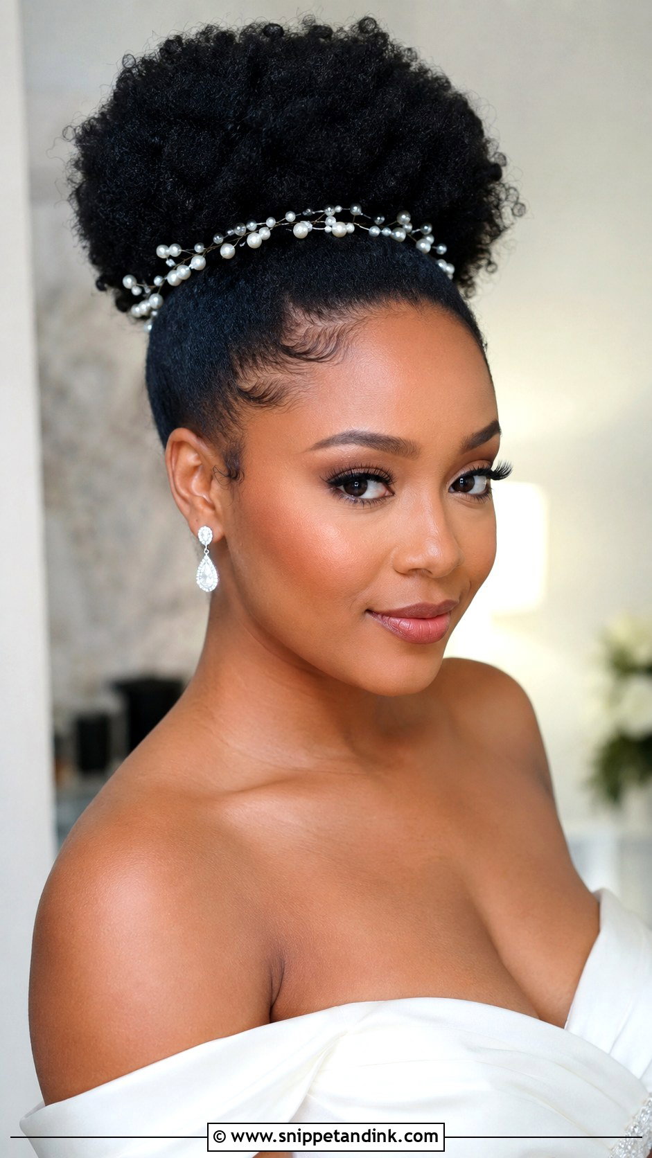 Natural Hair Bridal High Puff - Snippet and Ink - 15 Natural Hair Bridal Styles