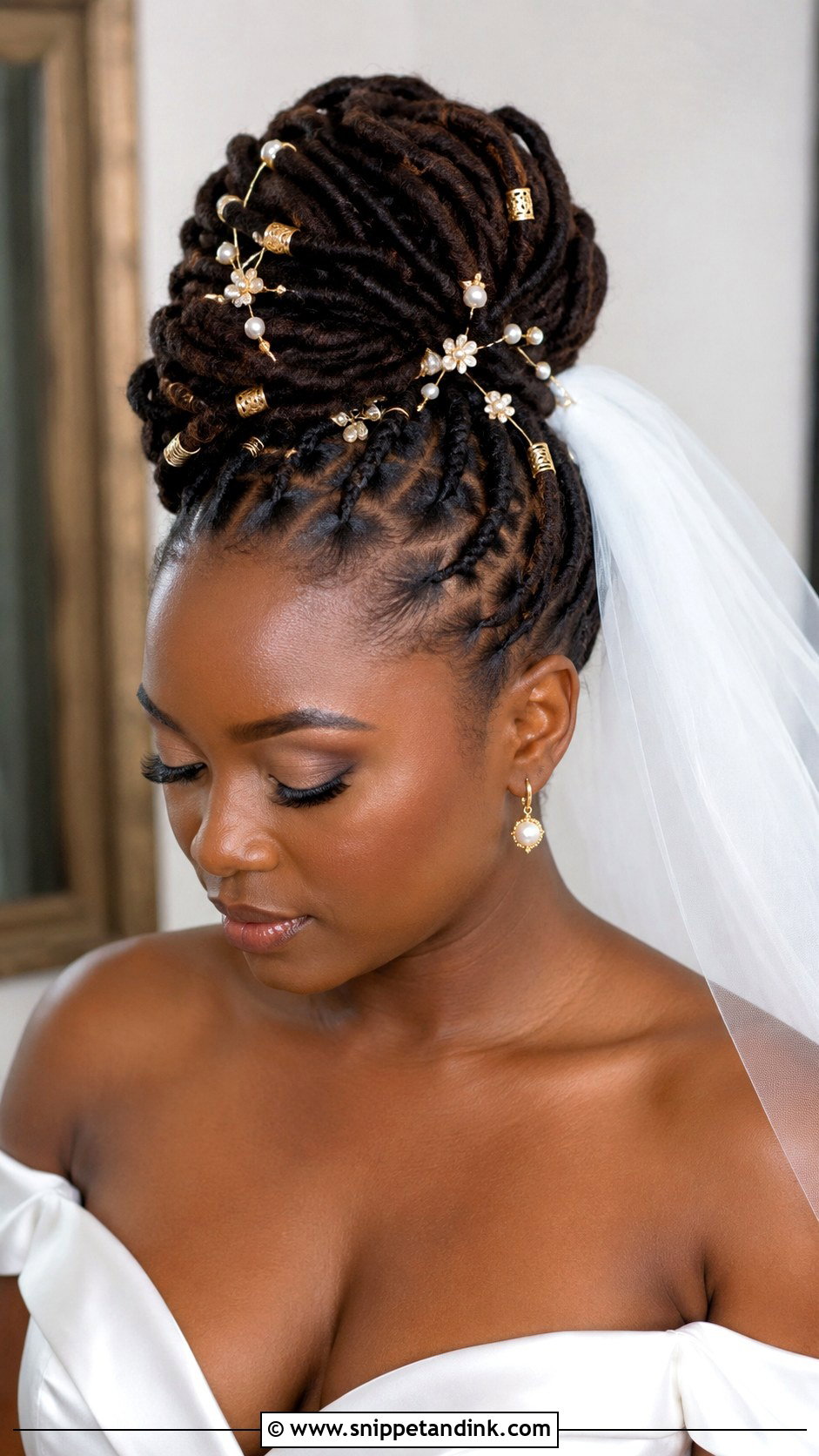 Natural Hair Bridal Loc Updo - Snippet and Ink - 15 Natural Hair Bridal Styles