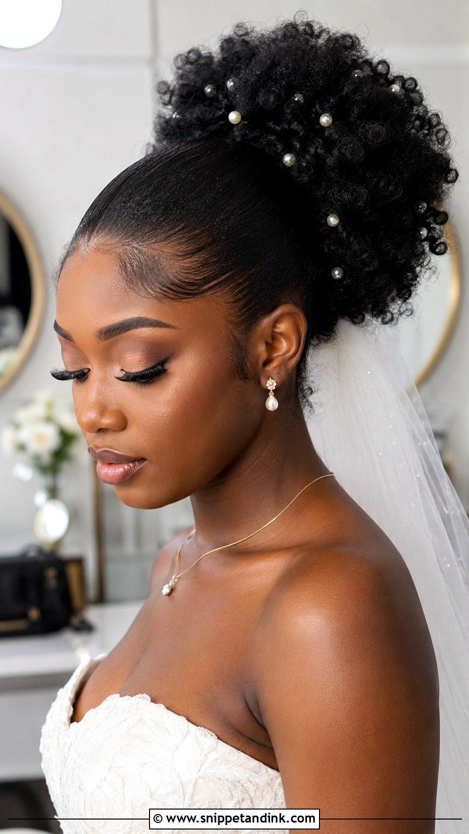 Natural Hair Bridal Ponytail For Black Women - Snippet and Ink - 20 Bridal Ponytail Hairstyles Black Women
