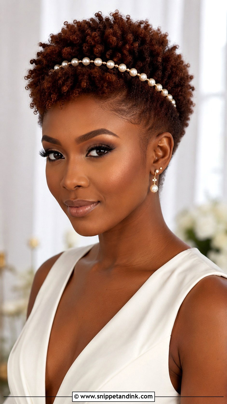 Natural Hair Bridal Tapered Afro - Snippet and Ink - 15 Natural Hair Bridal Styles