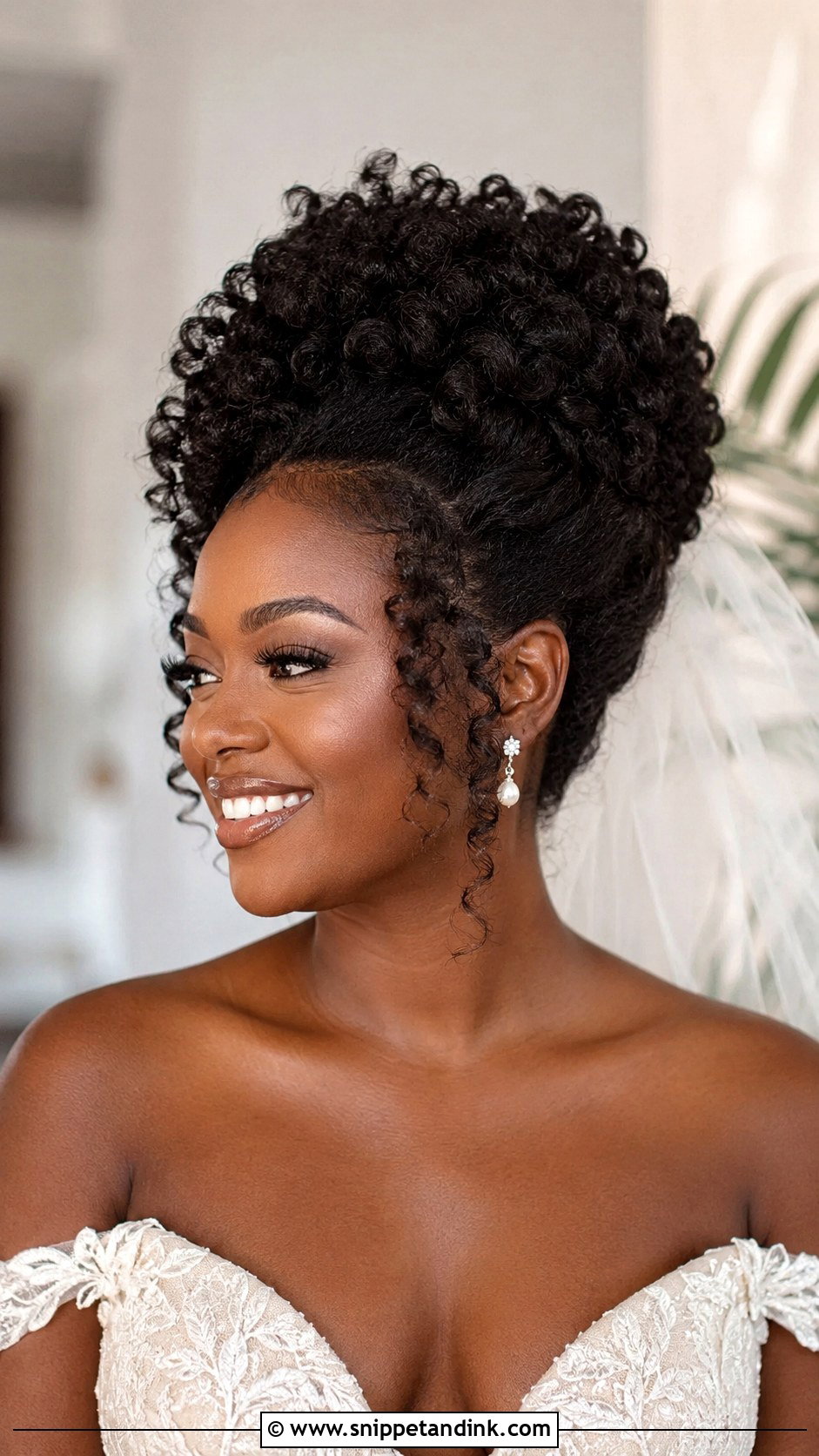 Natural Hair Bridal Updo - Snippet and Ink - 15 Natural Hairstyles for Black Women for Wedding