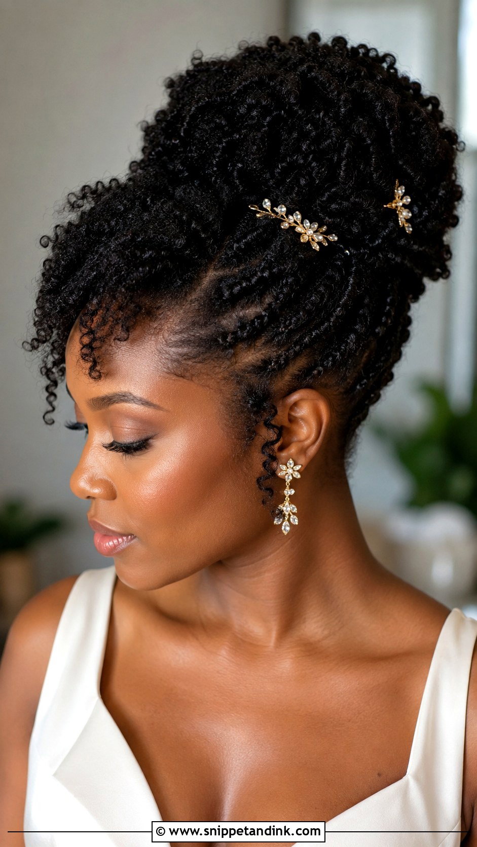 Natural Hair Bridal Updo - Snippet and Ink - 15 Updo Wedding Hair Bride Ideas
