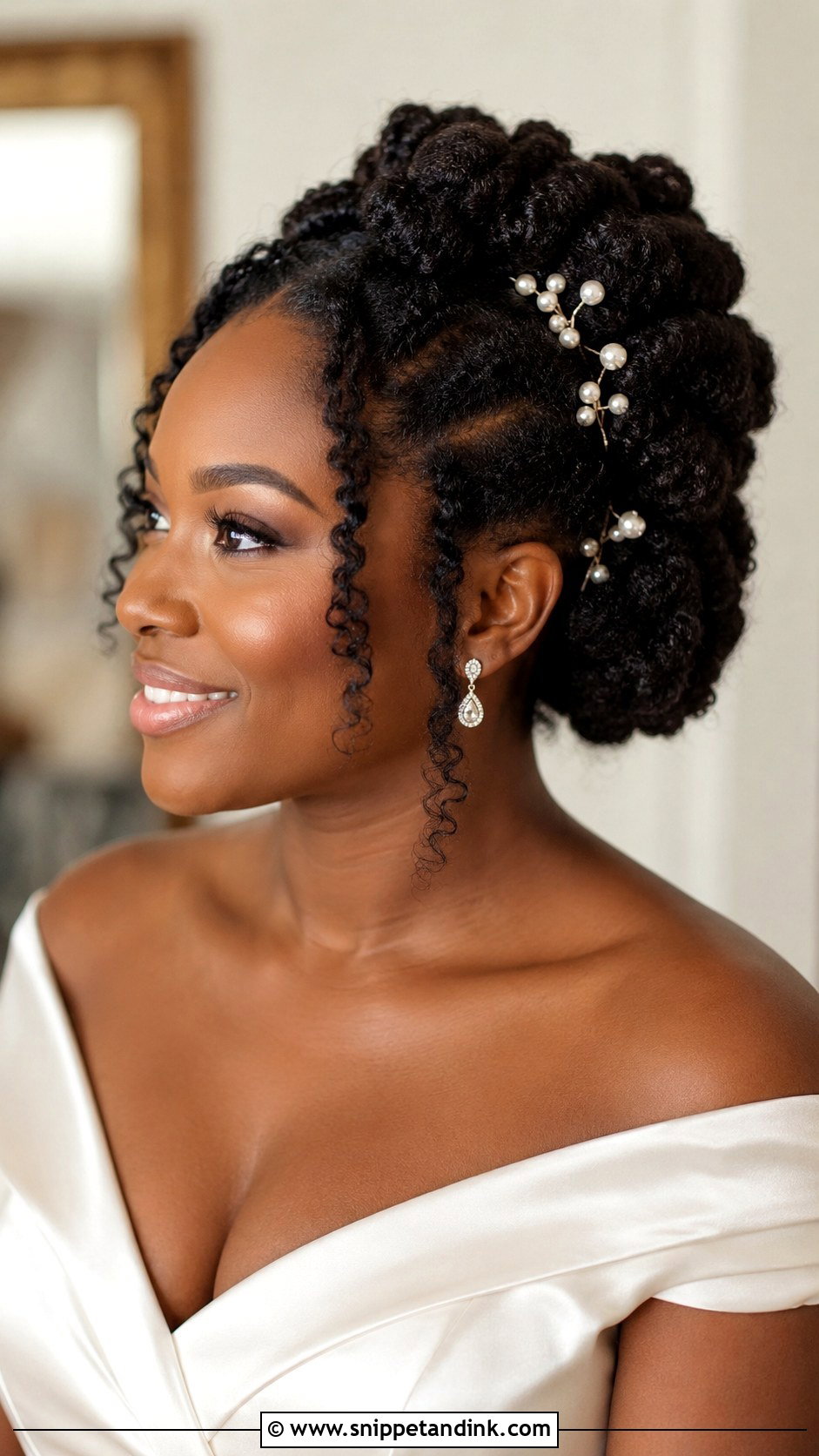 Natural Hair Bridal Updo - Snippet and Ink - 15 Wedding Hairstyles for Natural Hair Black Bride Bridal Style
